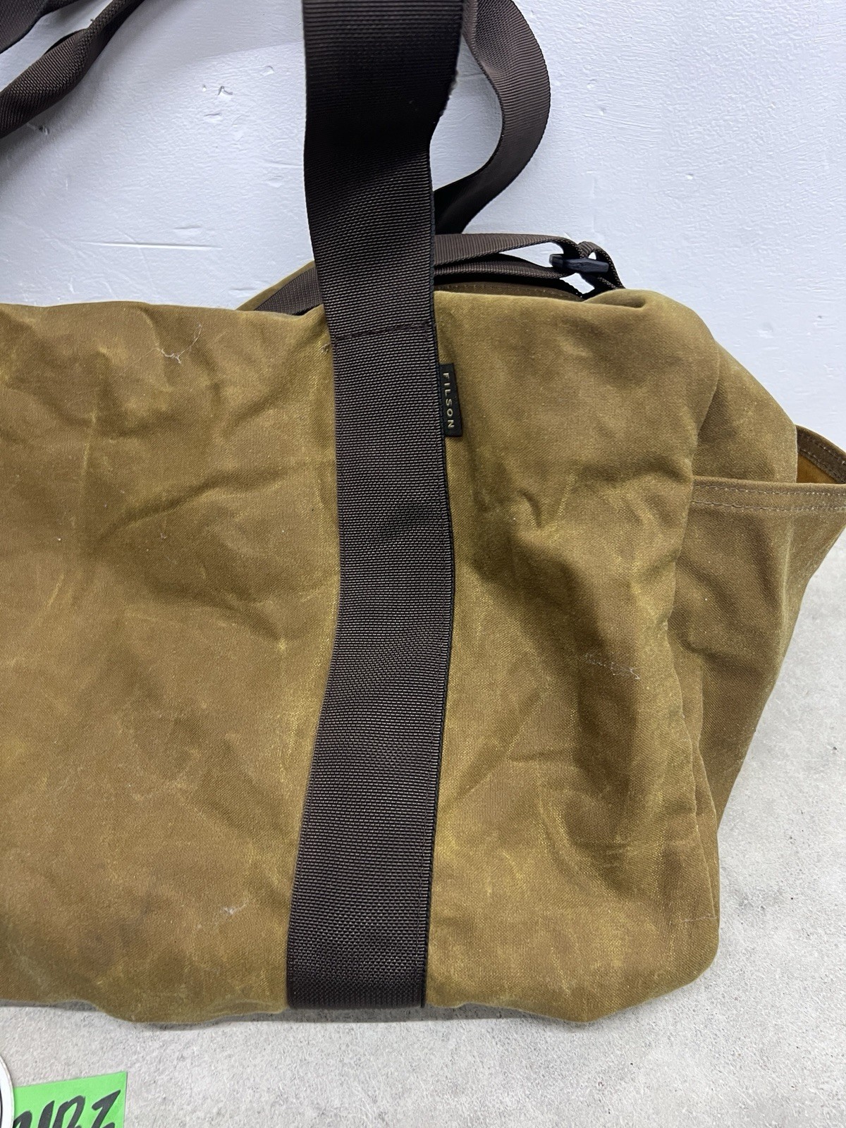 Filson Field Duffel Bag Tan RUGGED TWILL Tin Cloth Nylon Lined Made in USA