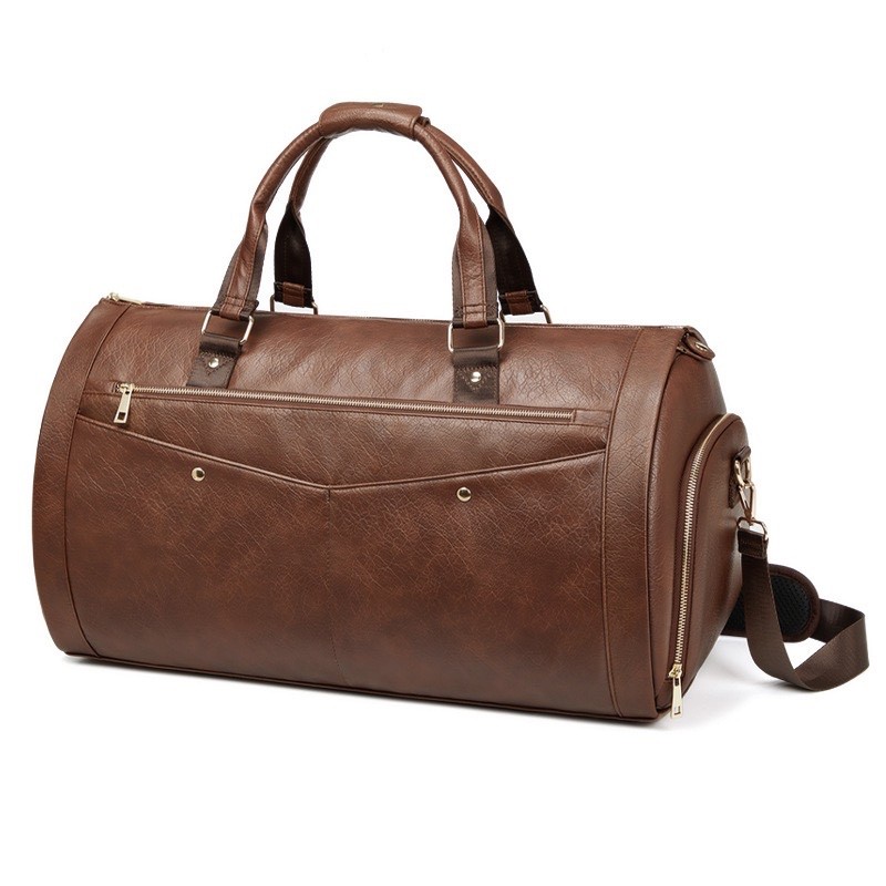 2-in-1 Convertible Garment Bag Duffel Travel Suit Carrier Leather Weekend Bag