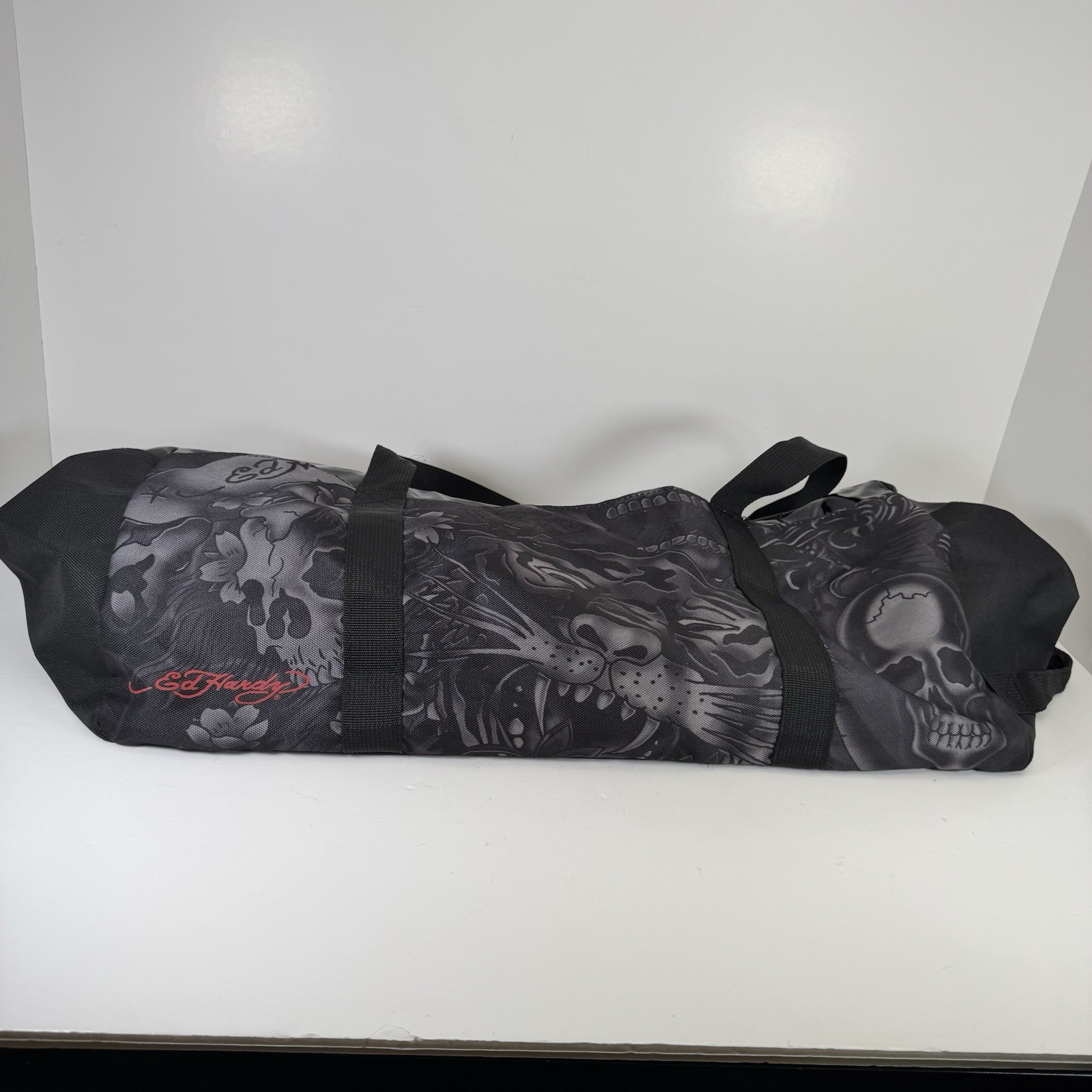 Ed Hardy Christian Audigier Skulls Tiger Head Travel Weekender Duffle Gym Bag