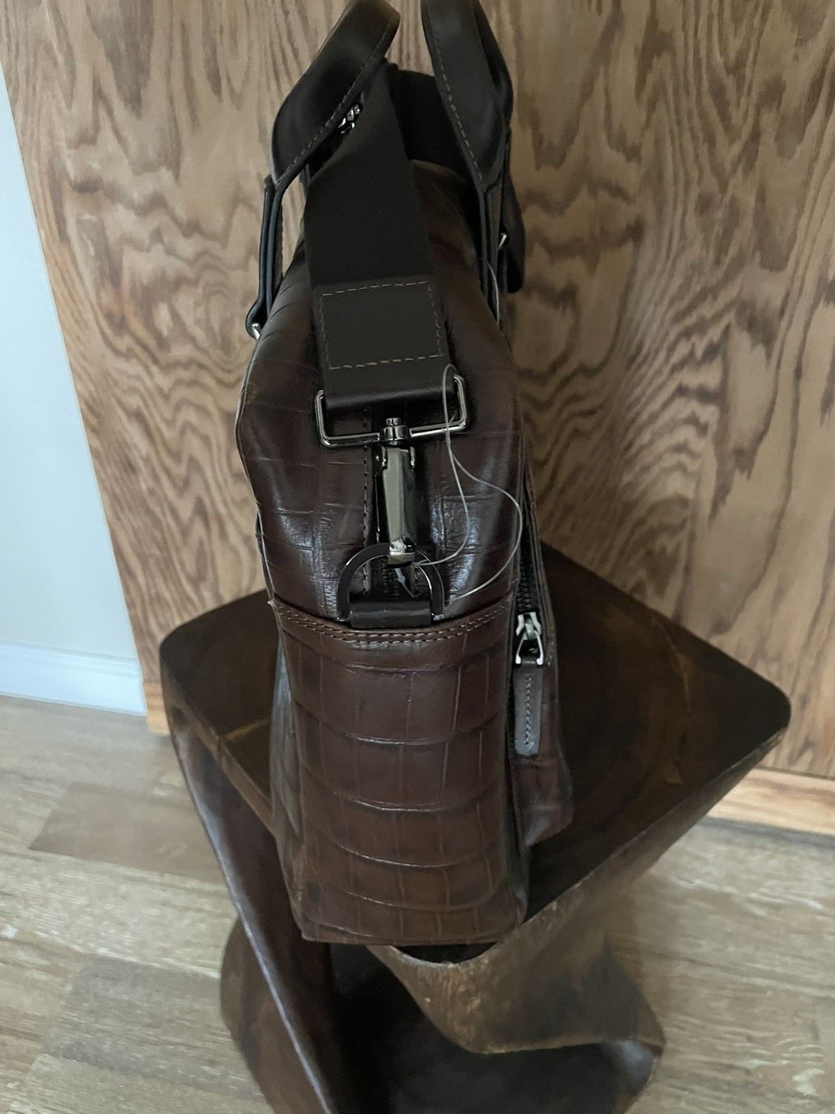 NWT Gianni Conti Croc Leather Briefcase Italy $798