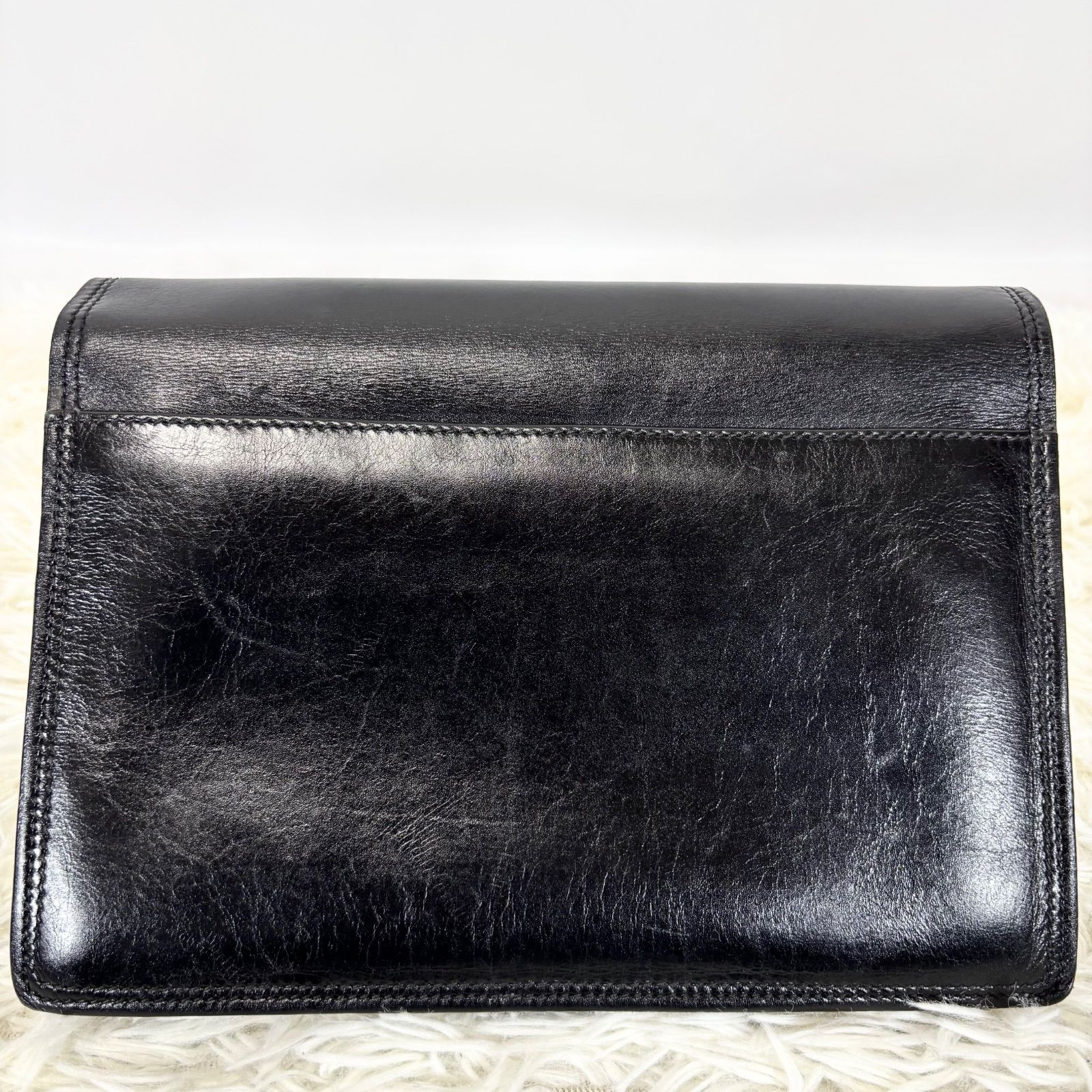 BALLY Clutch Bag Multiple Compartments High Functionality Leather 18x24x4cm