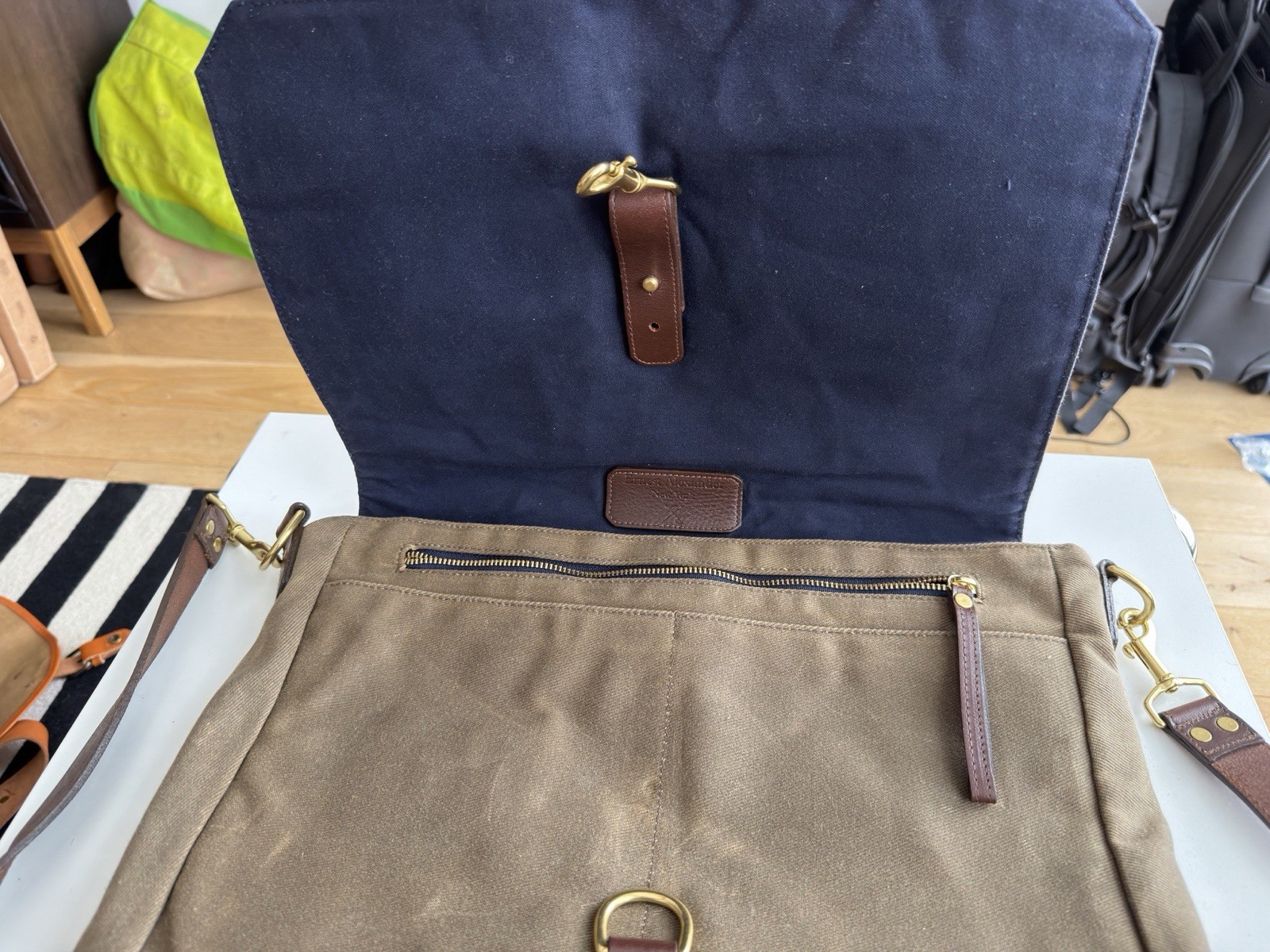 Ernest Alexander Walker Messenger Bag Tobacco Wax Twill Canvas Laptop Brief USA