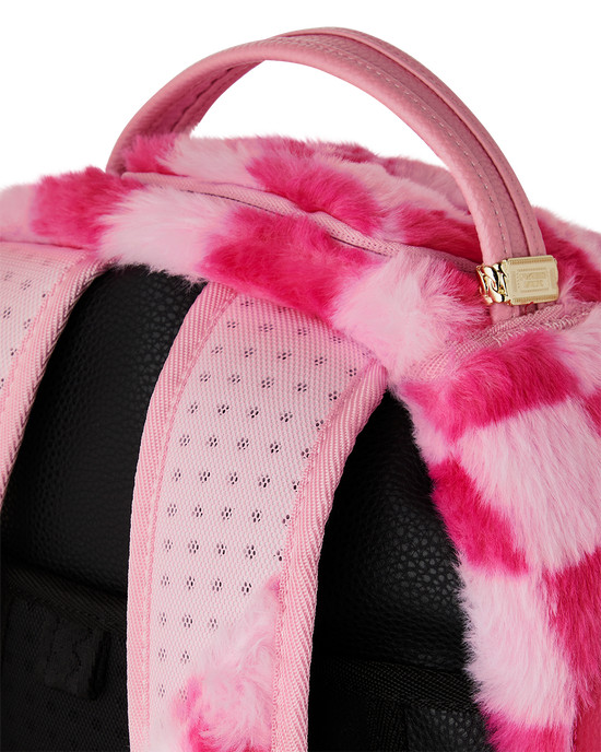 Sprayground Furzilla Shark Pink Check Backpack BRAND NEW
