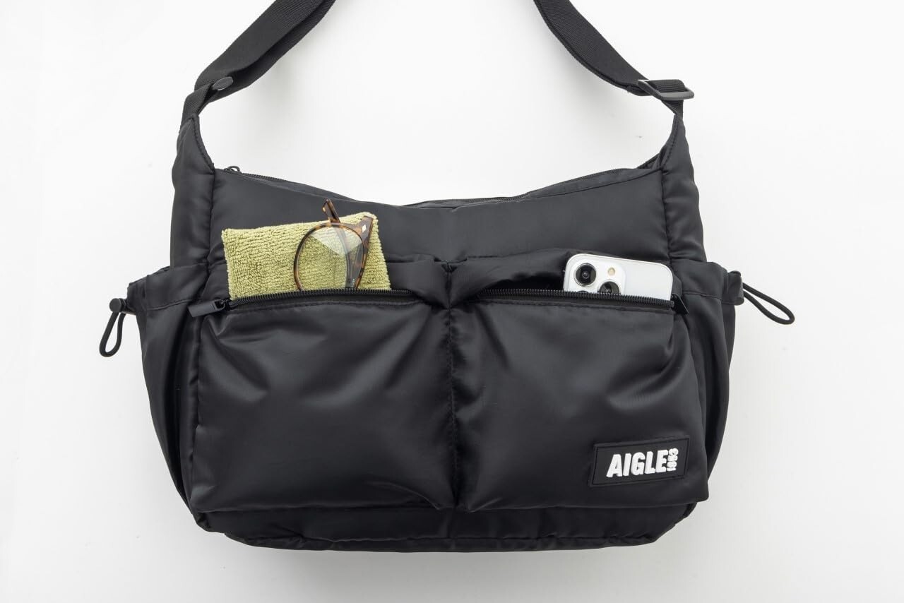 AIGLE TOWN Outdoor Shoulder Bag Book w/charm Black Japan 2025 New