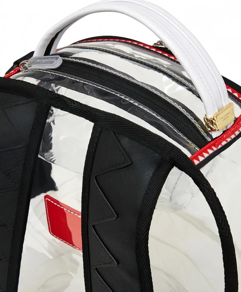 100% Clear PVC SchoolBag Sprayground Transparent Shark Central Large Backpack