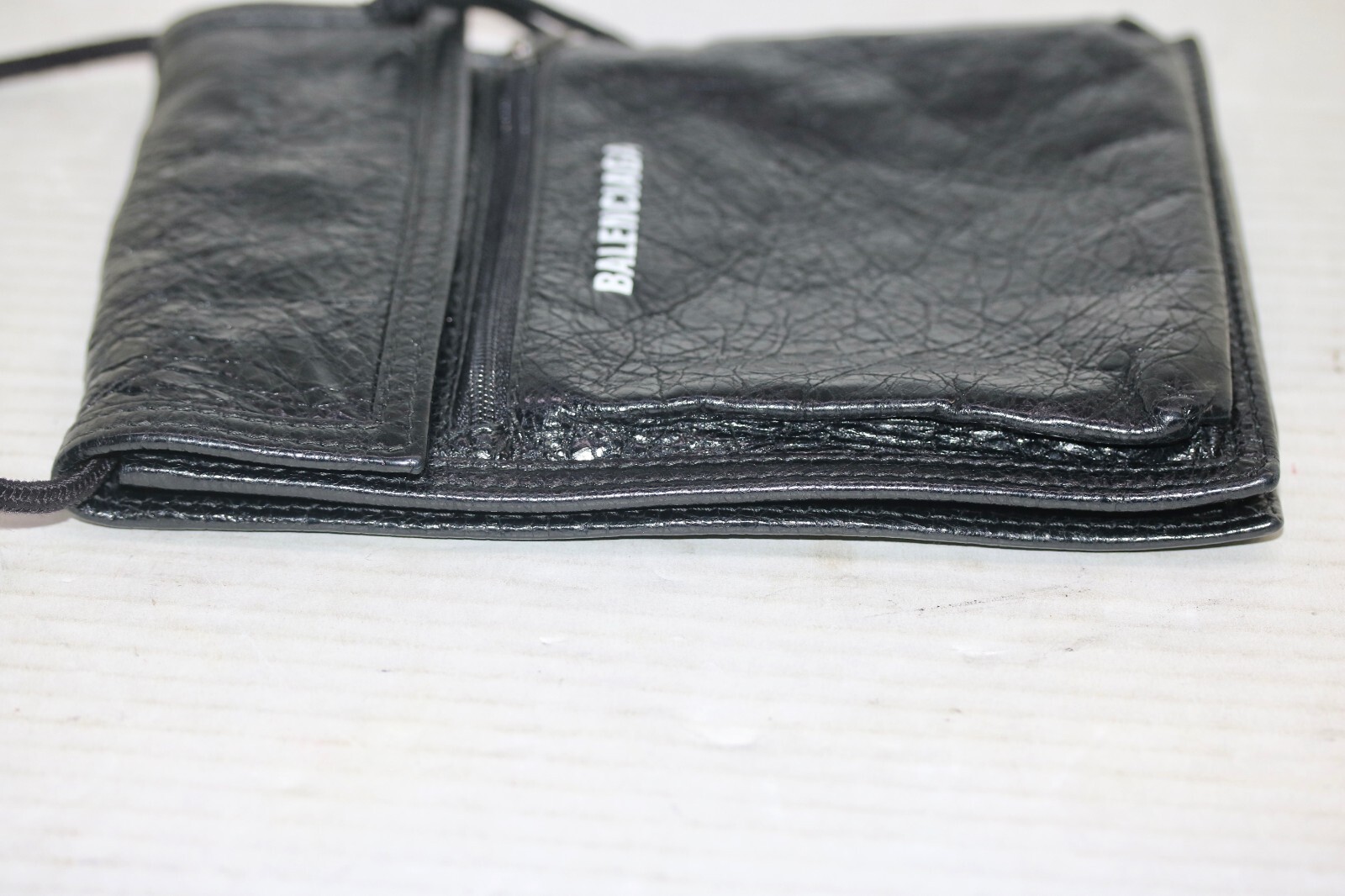 Balenciaga Men’s Explorer Small Pouch Crossbody Bag Black Arena Lambskin Leather