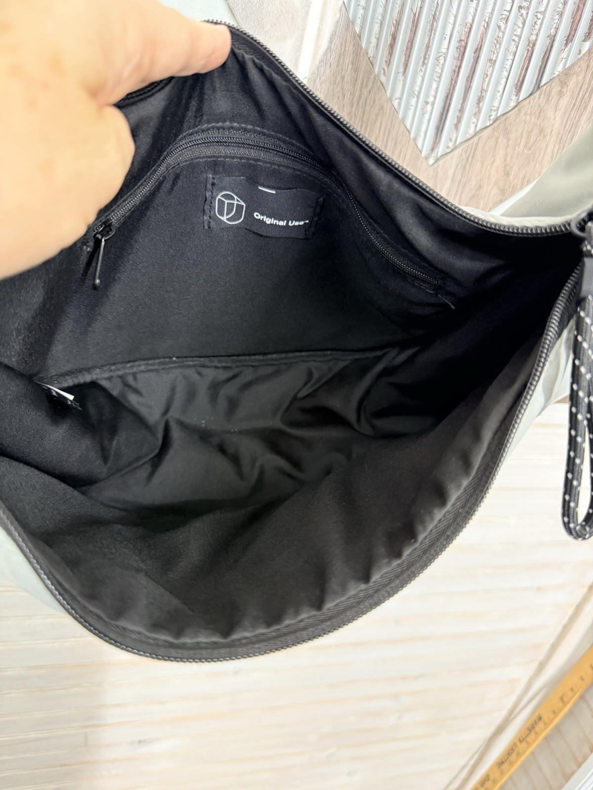 Original Use Gray Crescent Crossbody Sling Bag Adjustable Strap NWOT