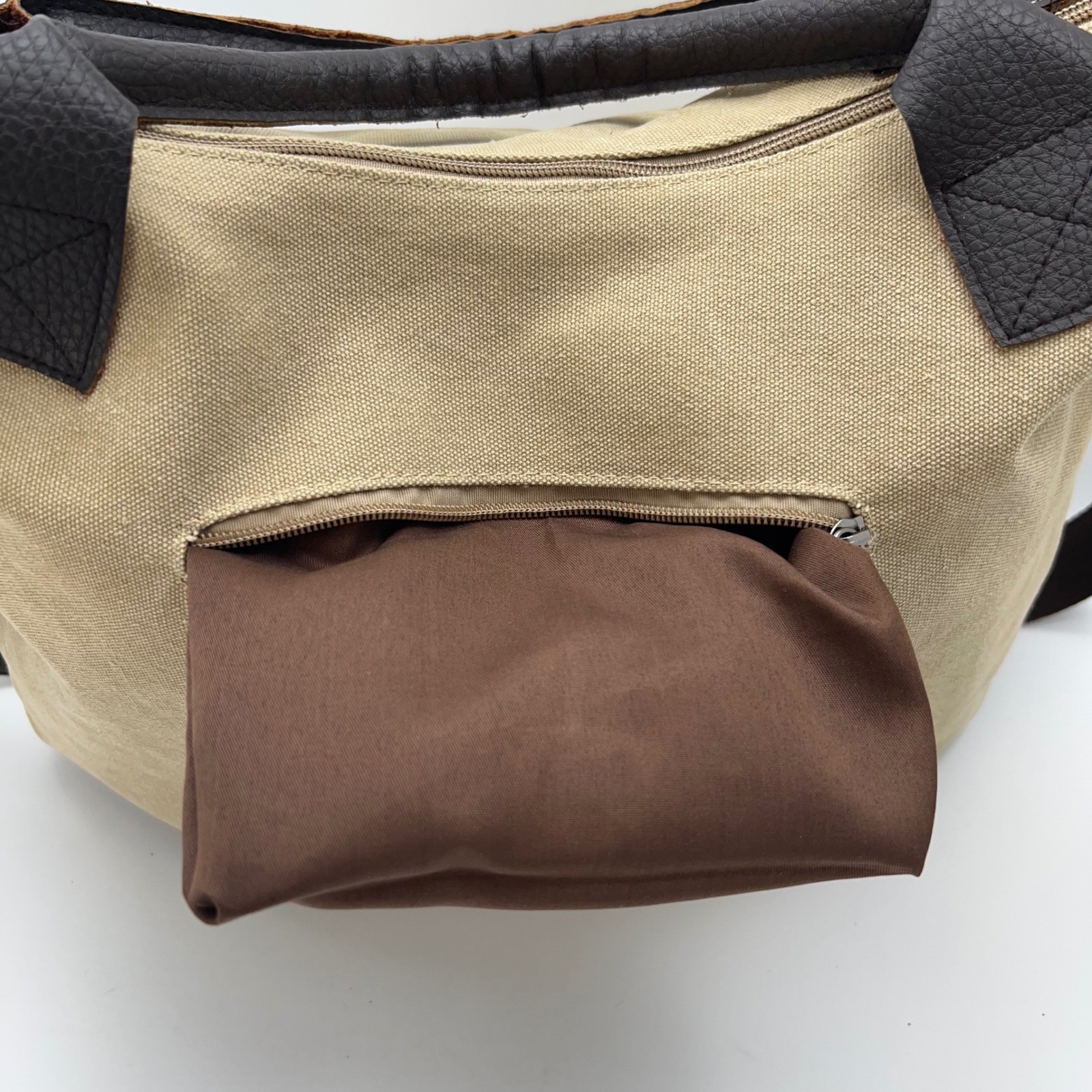 CANVAS Messenger Bag Leather Trim Crossbody Commuter Tote Outdoor Travel Casual