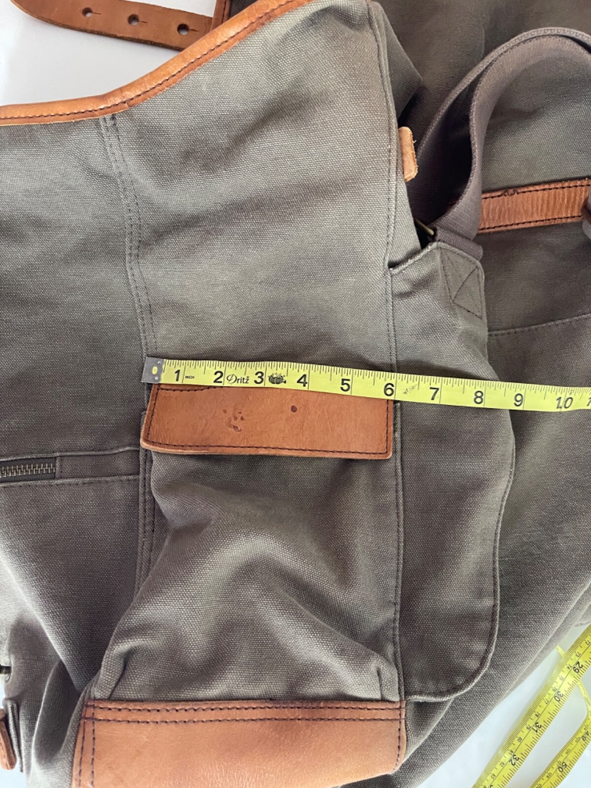 J.Crew Cotton/Leather Duffle bag Olive.