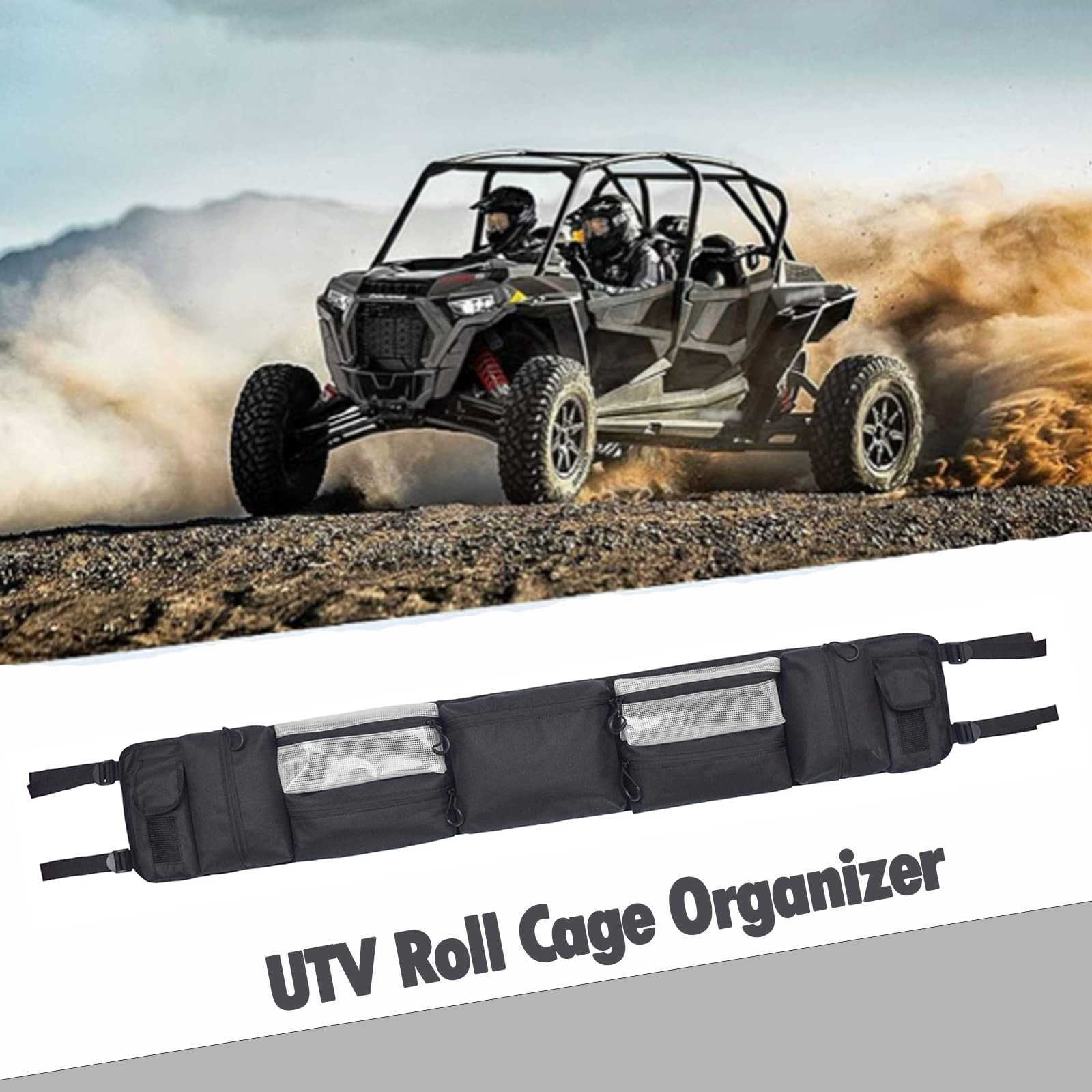 Park UTV Roll Cage Organizer, Universal Fits Most Full-size UTVs for Polaris …