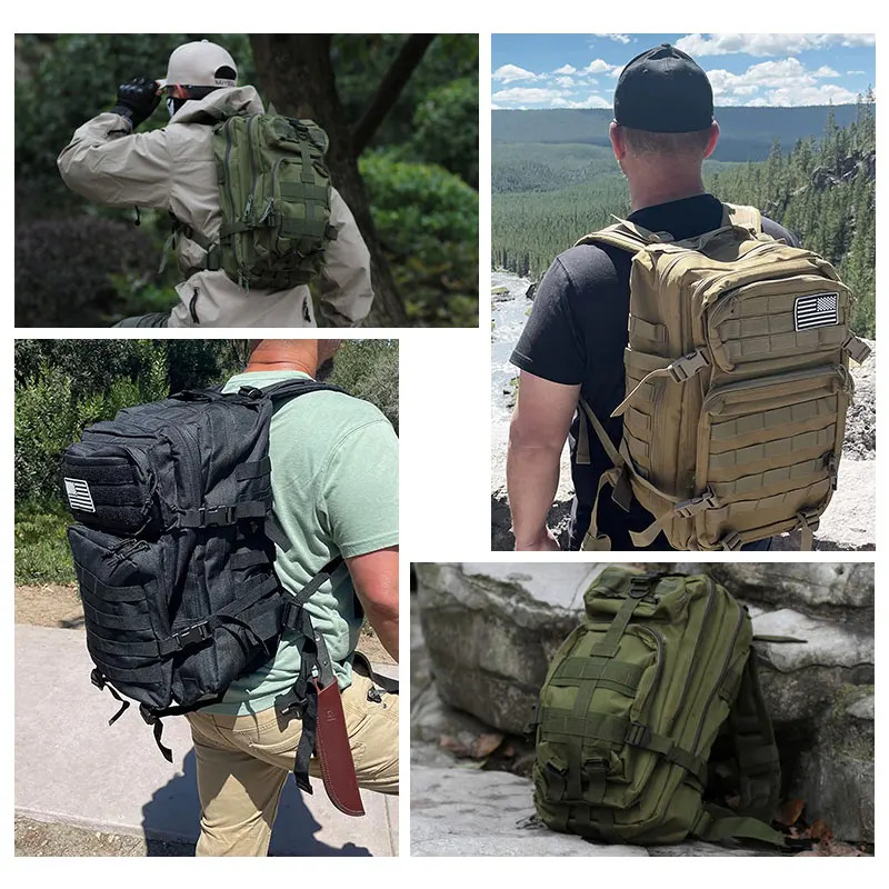 25L–45L Tactical Travel Backpack Men Waterproof Outdoor Sports Multi Bag