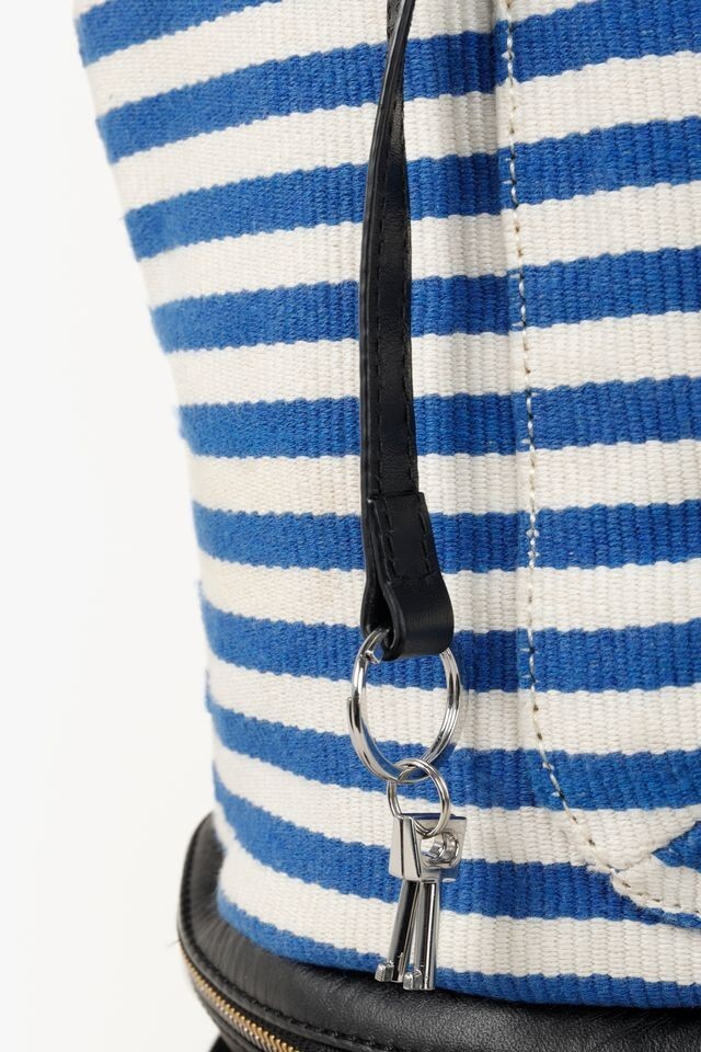 Want Les Essentiels Blue and White Striped Backpack, One Size