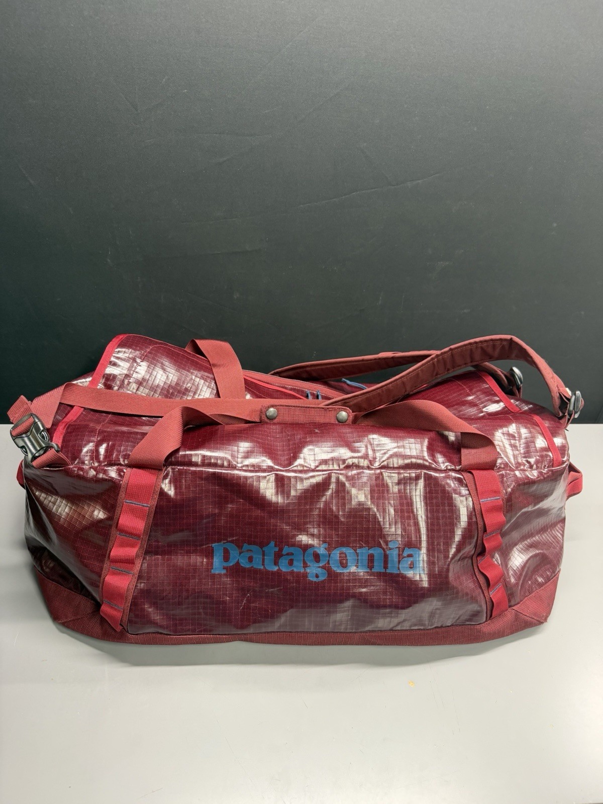 patagonia black hole 55l duffel bag Wax Red Rare Glossy Bag Used One Trip Rare