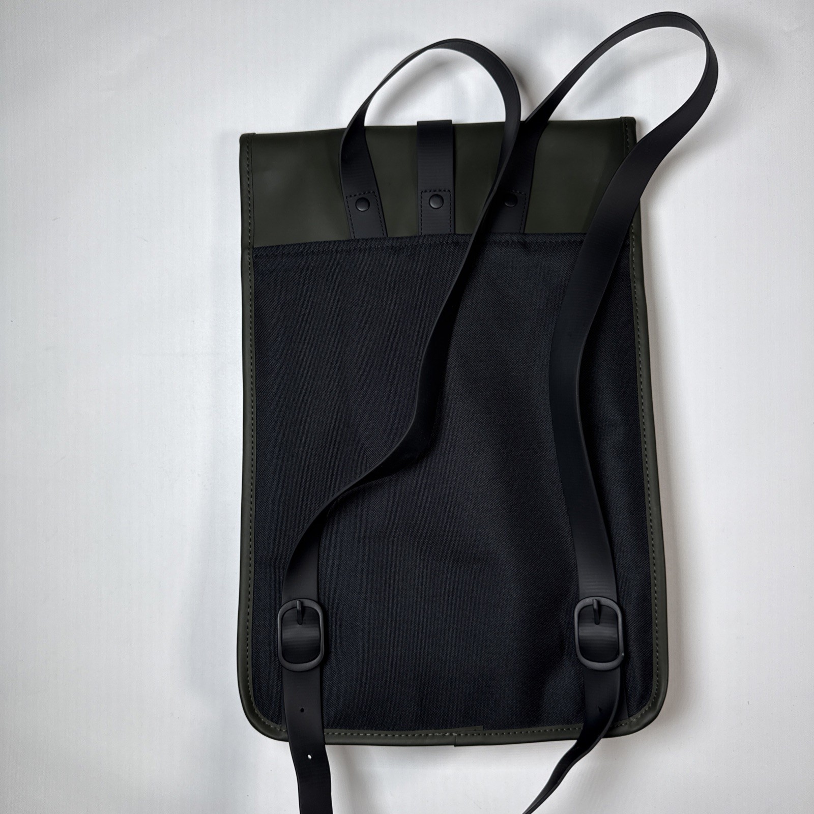 Rains Backpack Waterproof Matte Green Work School Computer Day Rucksack Bag