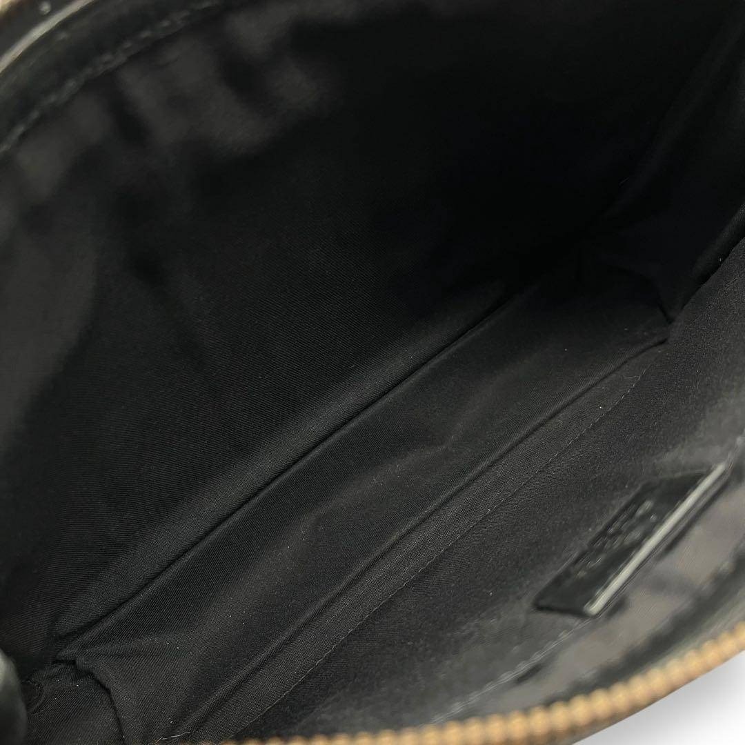 GUCCI Guccissima Black Men’s Second Bag Clutch Bag Leather Used