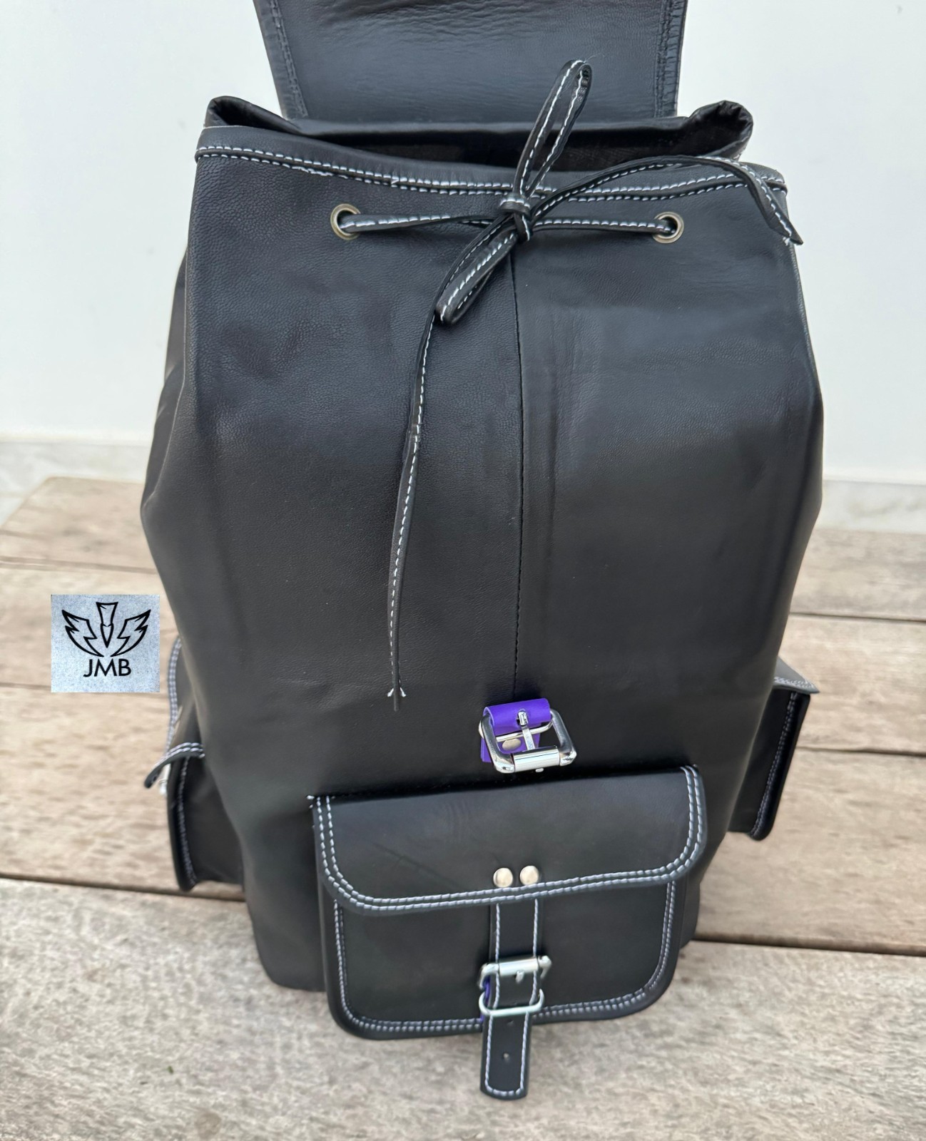 Leather Bag Backpack Men Laptop Satchel Genuine Rucksack Shoulder Black Bag