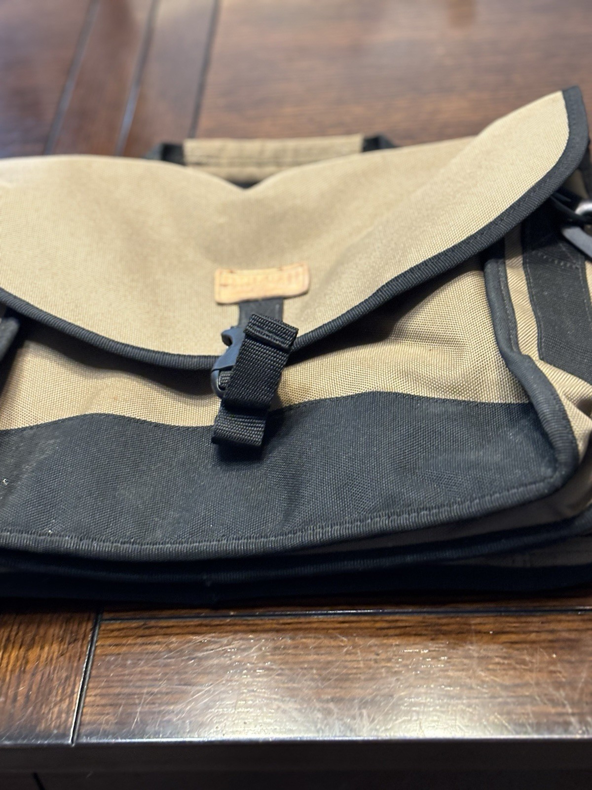Duluth Trading Co. Briefcase/ Laptop Bag Black / Tan Canvas Multi Purpose Bag