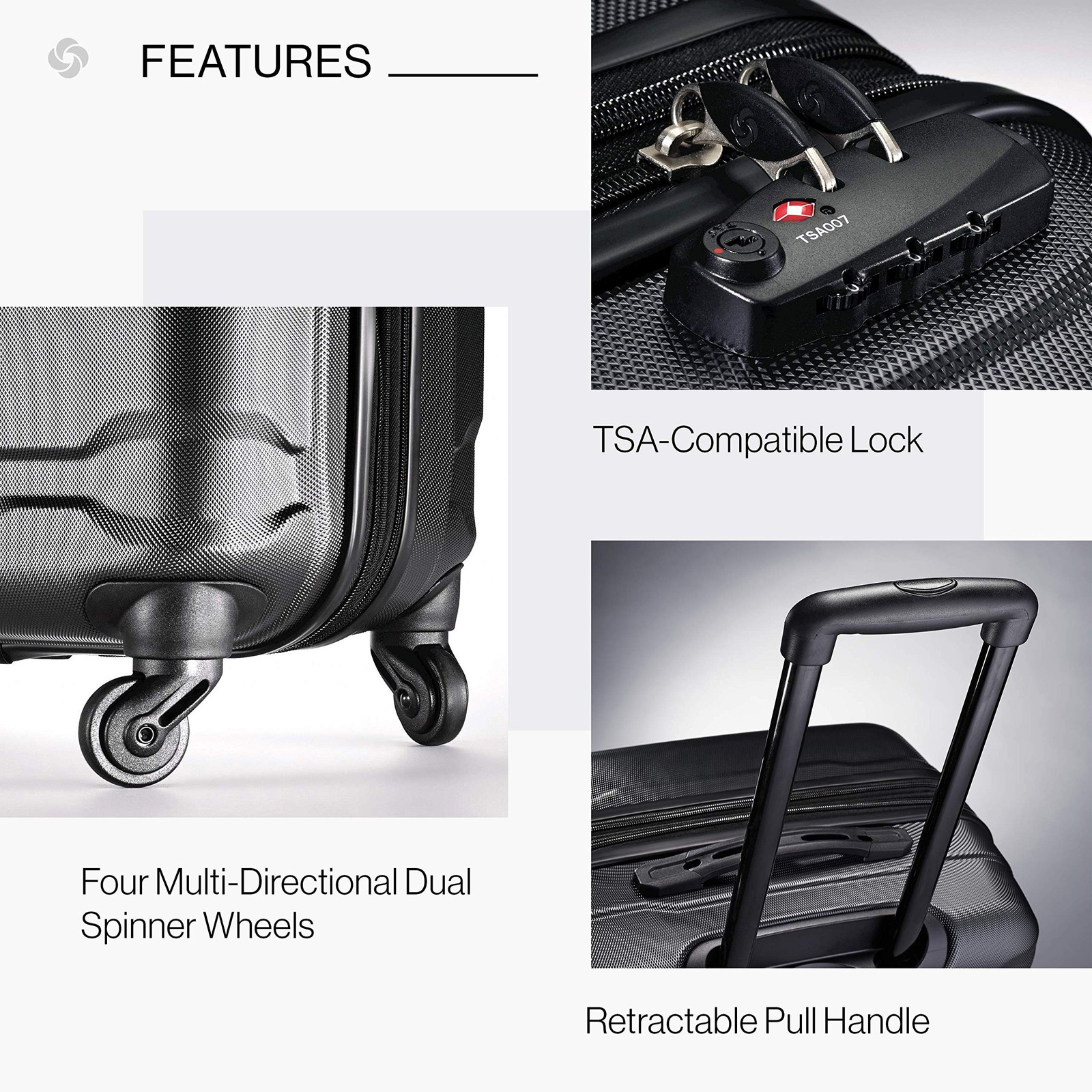 Samsonite Omni Pc Hardside Expandable Luggage with Spinner Wheels 24 Inch U29