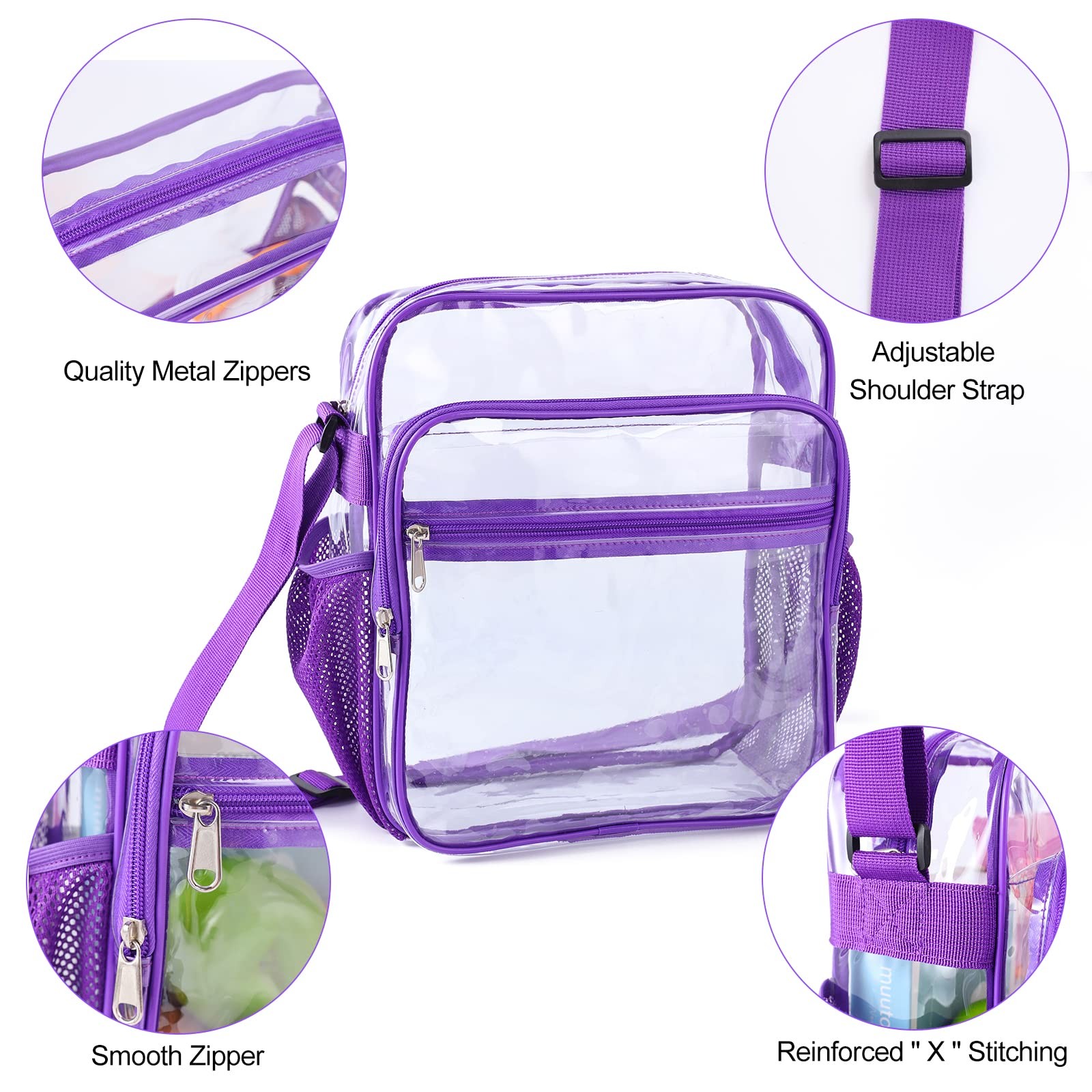 Clear Bag Stadium Approved, Clear Crossbody Messenger Shoulder Bag with Adjus…
