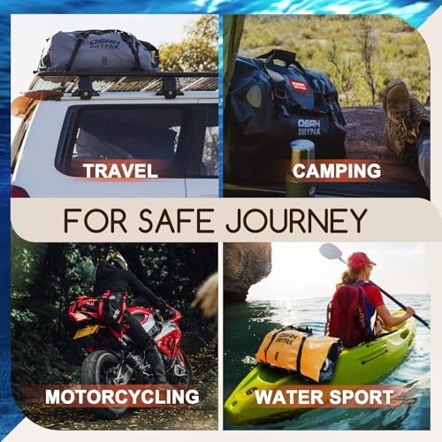Waterproof Duffel Bag – Motorcycle Dry Bag Tail Bag with Large 25L Orange