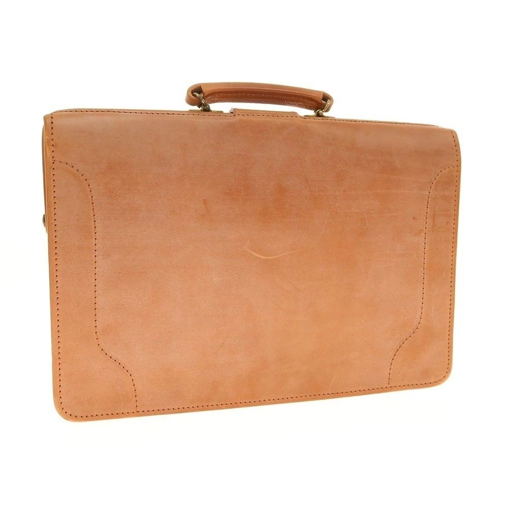 PAPWORTH Bridle Leather Briefcase Light Brown Made in England w/ 2 Keys