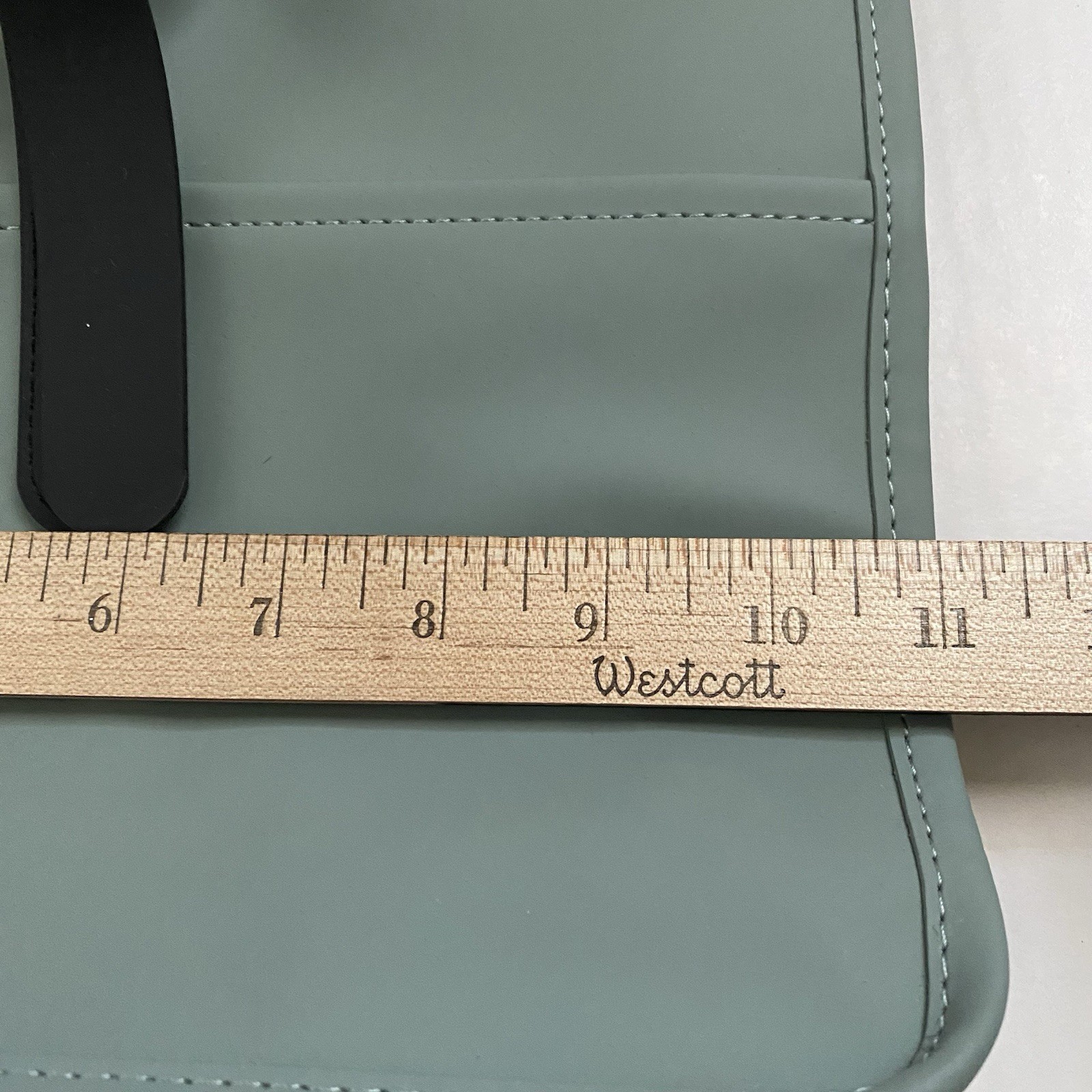 Rains Backpack Mini Unisex Green Waterproof Bag w/ Magnetic Flap 16x11x4 EUC