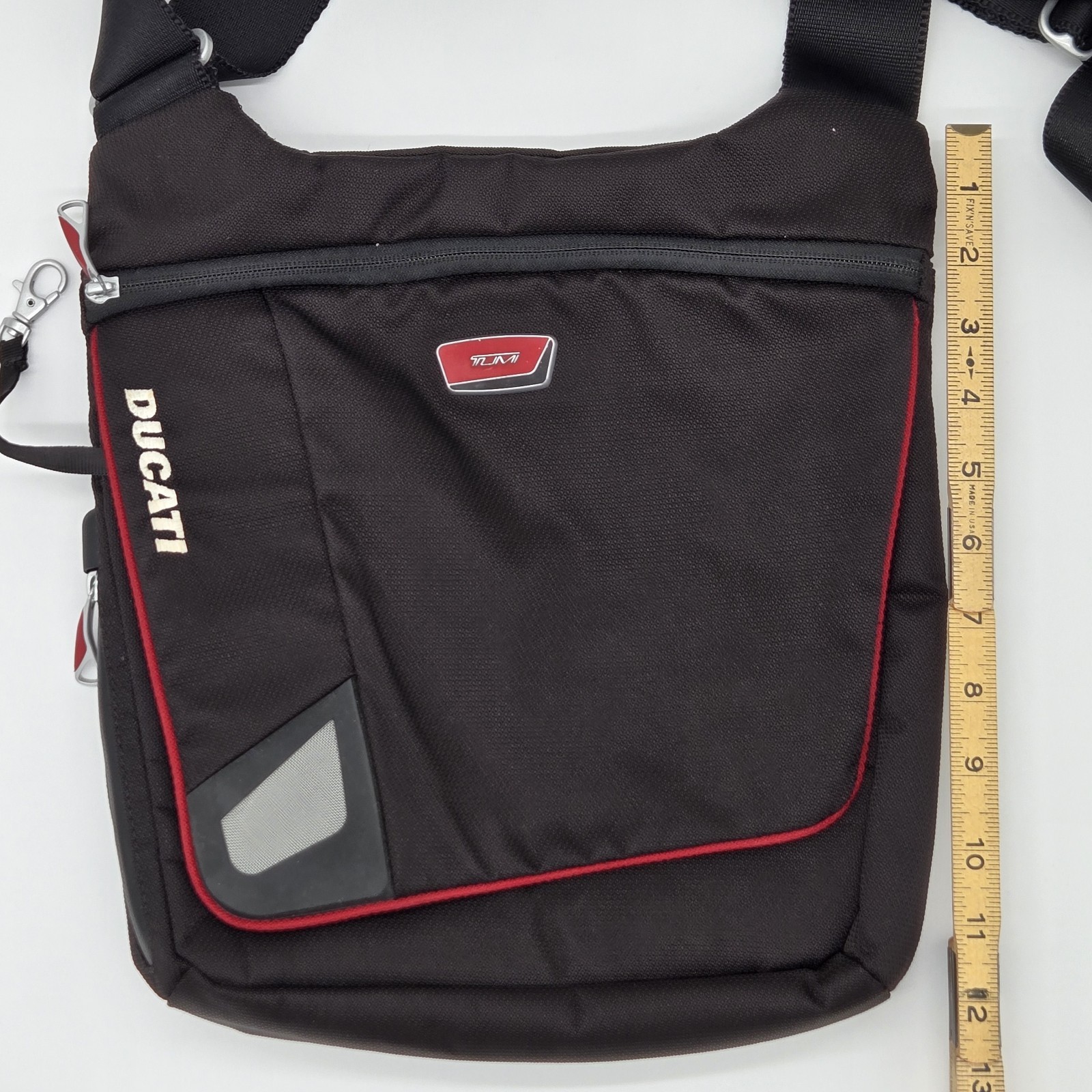 Tumi X Ducati Crossbody Messenger Bag Black W/ Red Accents Limited Edition READ