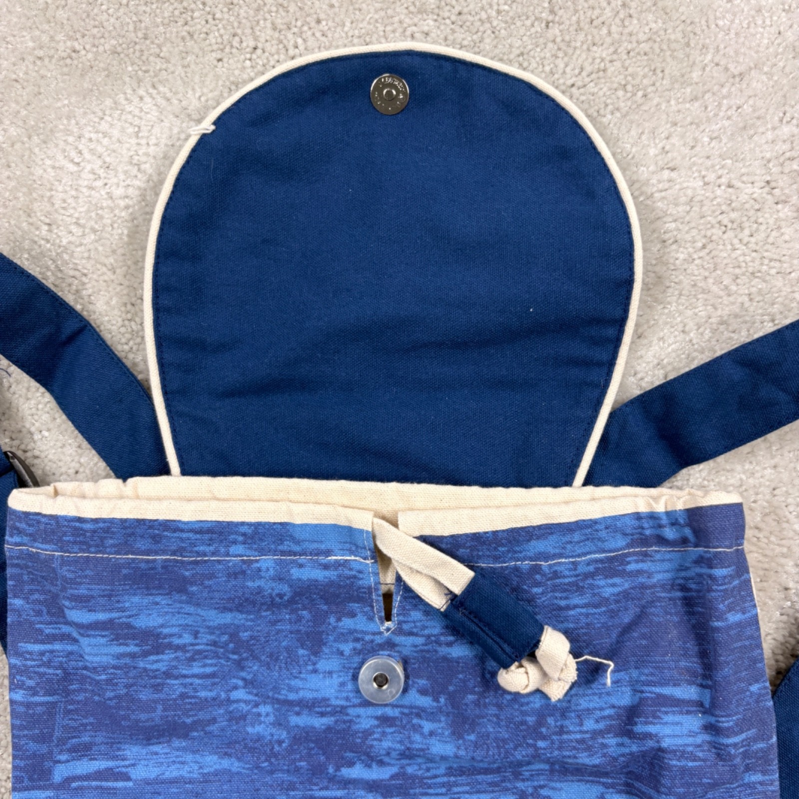 Colorado Flag Canvas Backpack Bag Tote Flap Drawstring Closure Festival