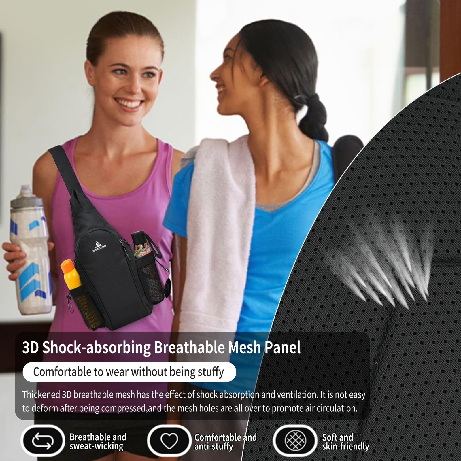 Small Sling Bag with 2 Bottle Holders (Suitable for 2.5 IN Diameter Bottle), …