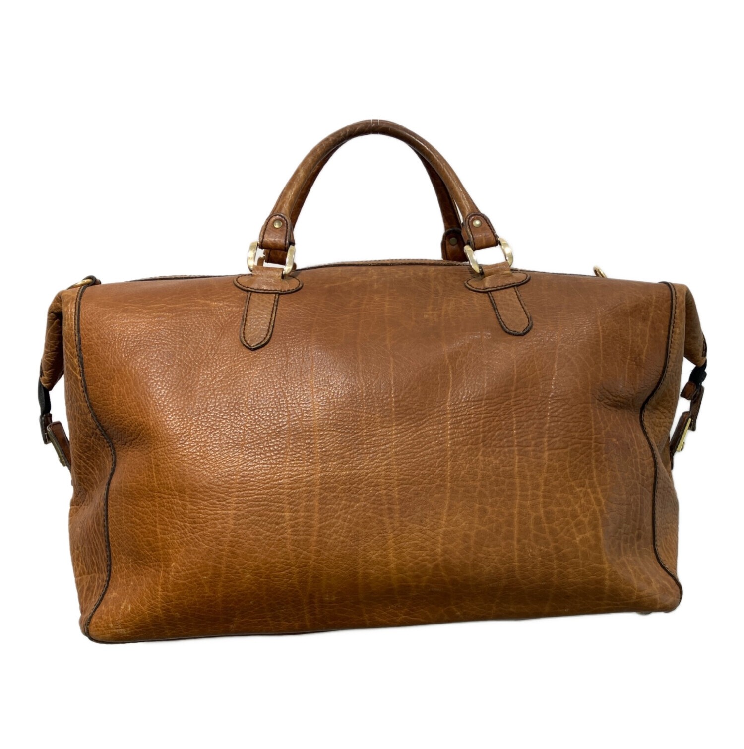 Gold Pfeil CARACCIOLA Boston bag Brown Leather Men Duffle bag Large