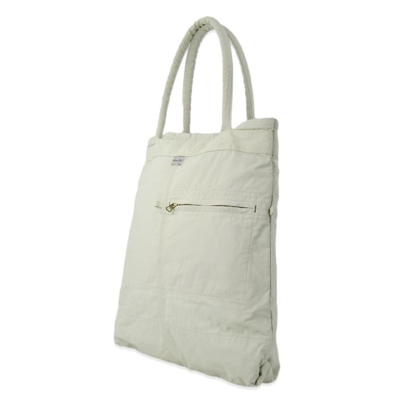 Authentic PORTER Yoshida Kaban Tote Bag MILE Nylon Cotton Twill Off-White 46cm C