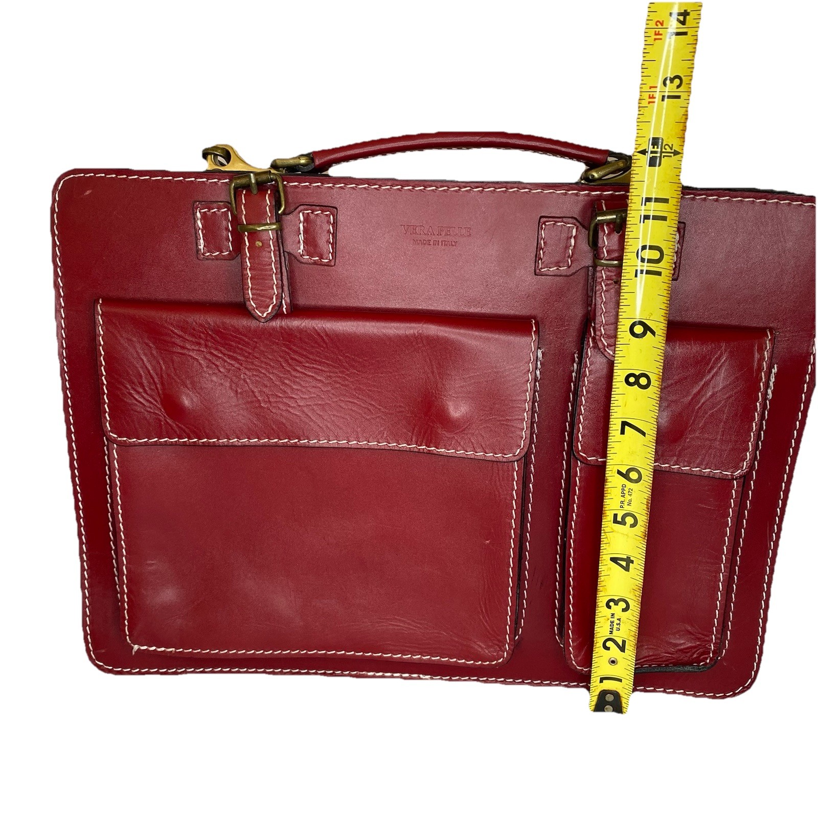 Vintage Firenze Leather Italian Laptop Briefcase Bag Black