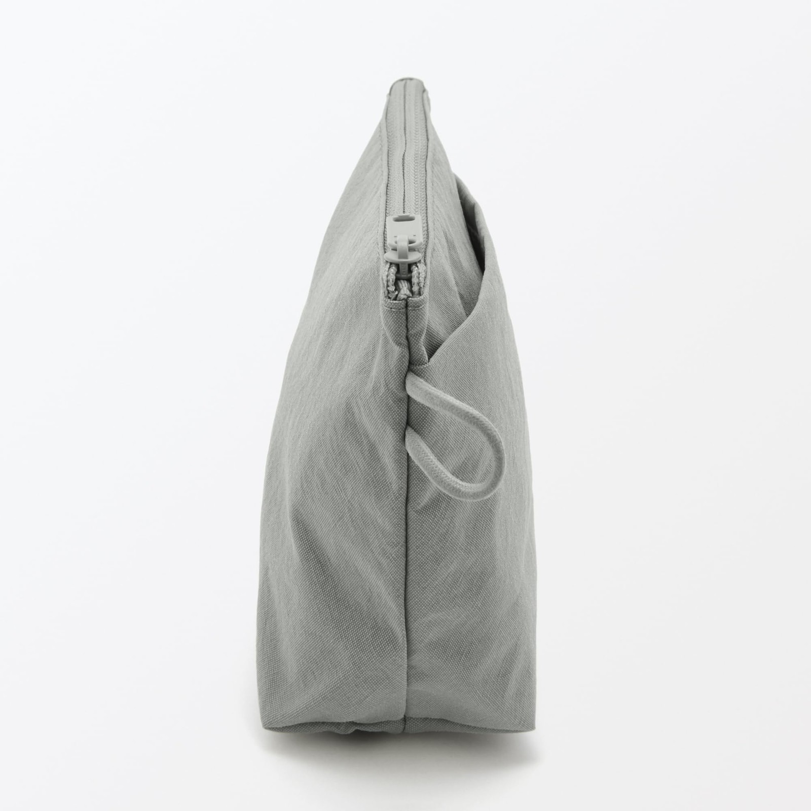 Wrinkle nylon gusseted pouch, gray, S, approx. 16.5 x 11 x 6 cm, 84475658