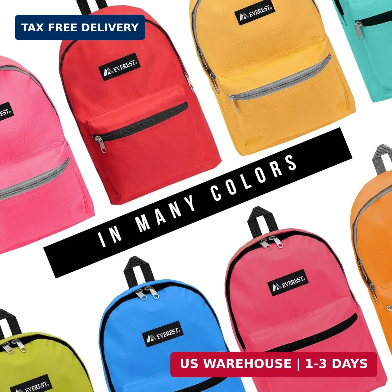 Everest Basic Backpack, Hot Pink, One Size