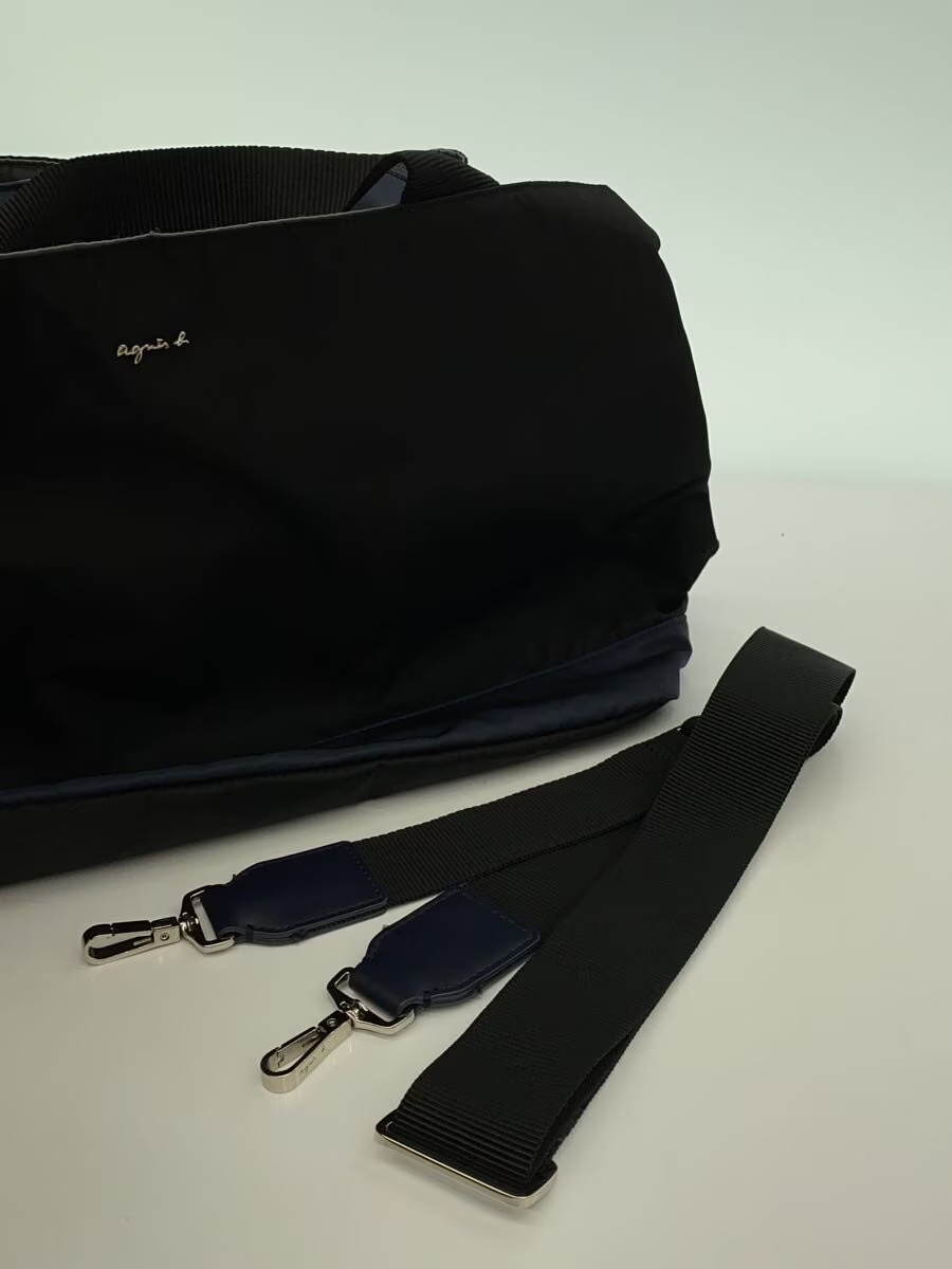 agnes b. Boston Bag, Nylon, Black, Solid Color, 0AS15-02