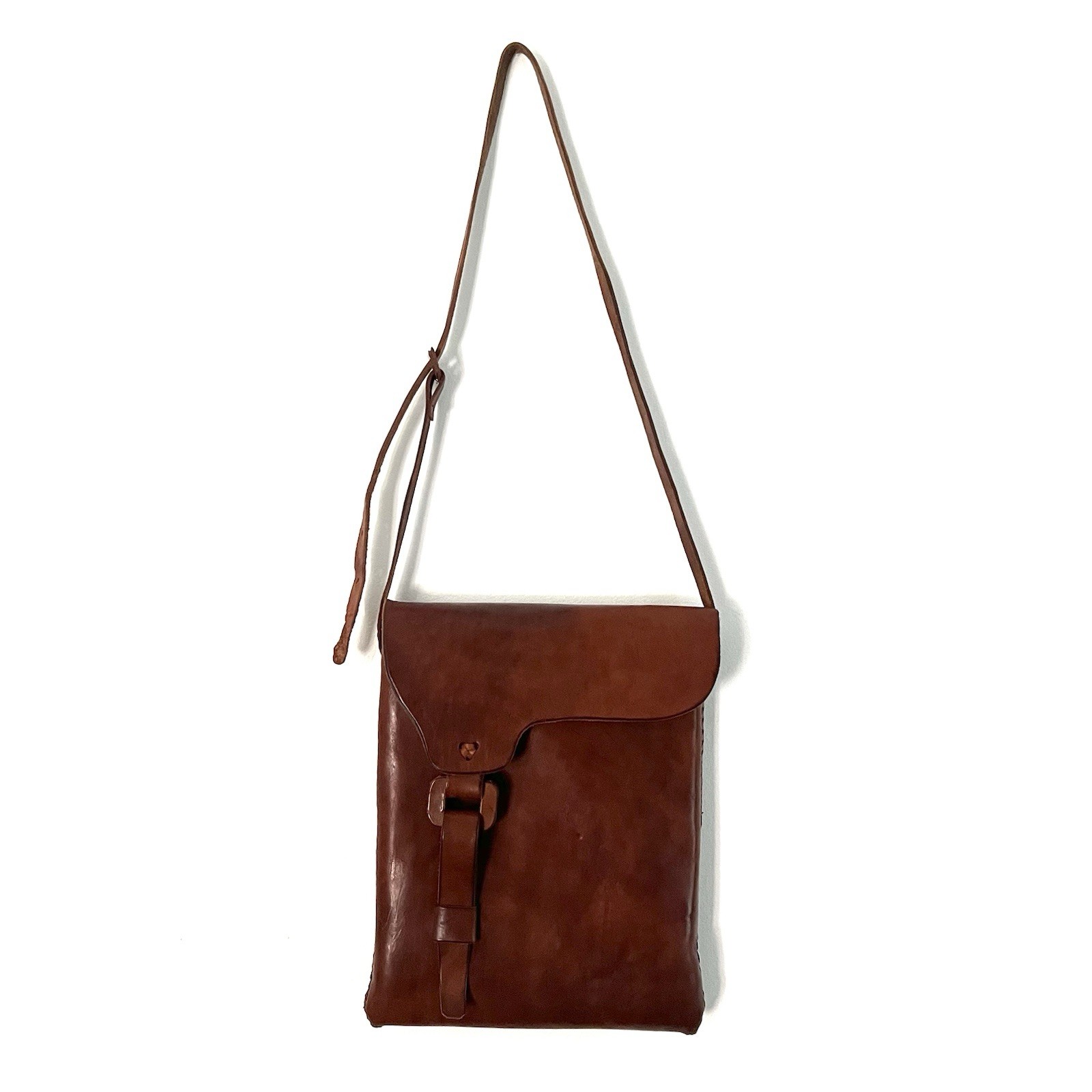 Vintage Large Brown Leather Hide Handmade Computer Satchel Bag