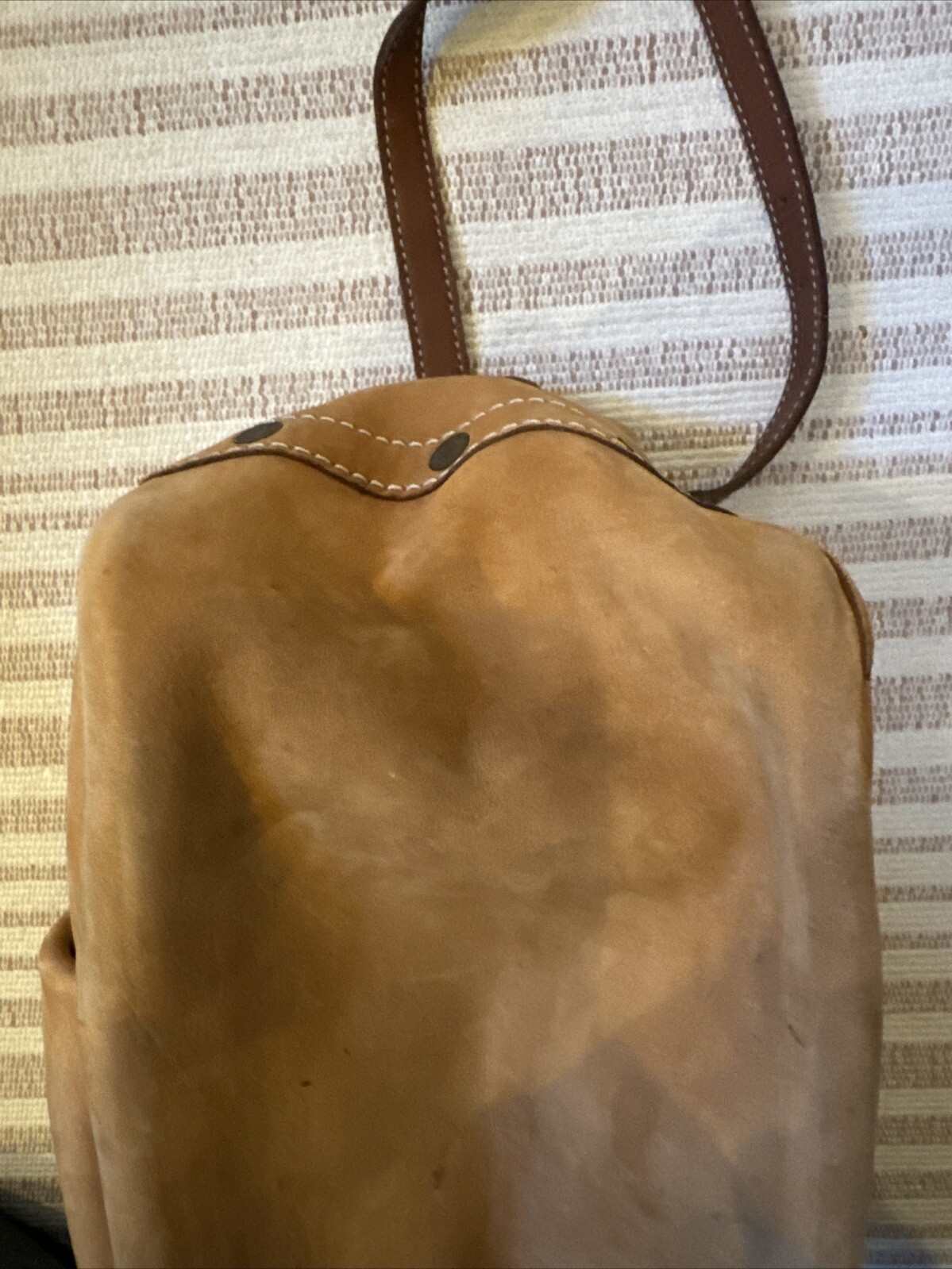 McGuire Nicholas Two Tone Leather Messenger Bag VGUC