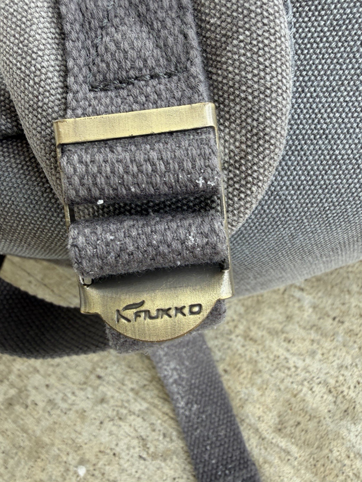 KAUKKO Men’s Gray Canvas Backpack Travel Hiking Camping Rucksack Laptop Bag