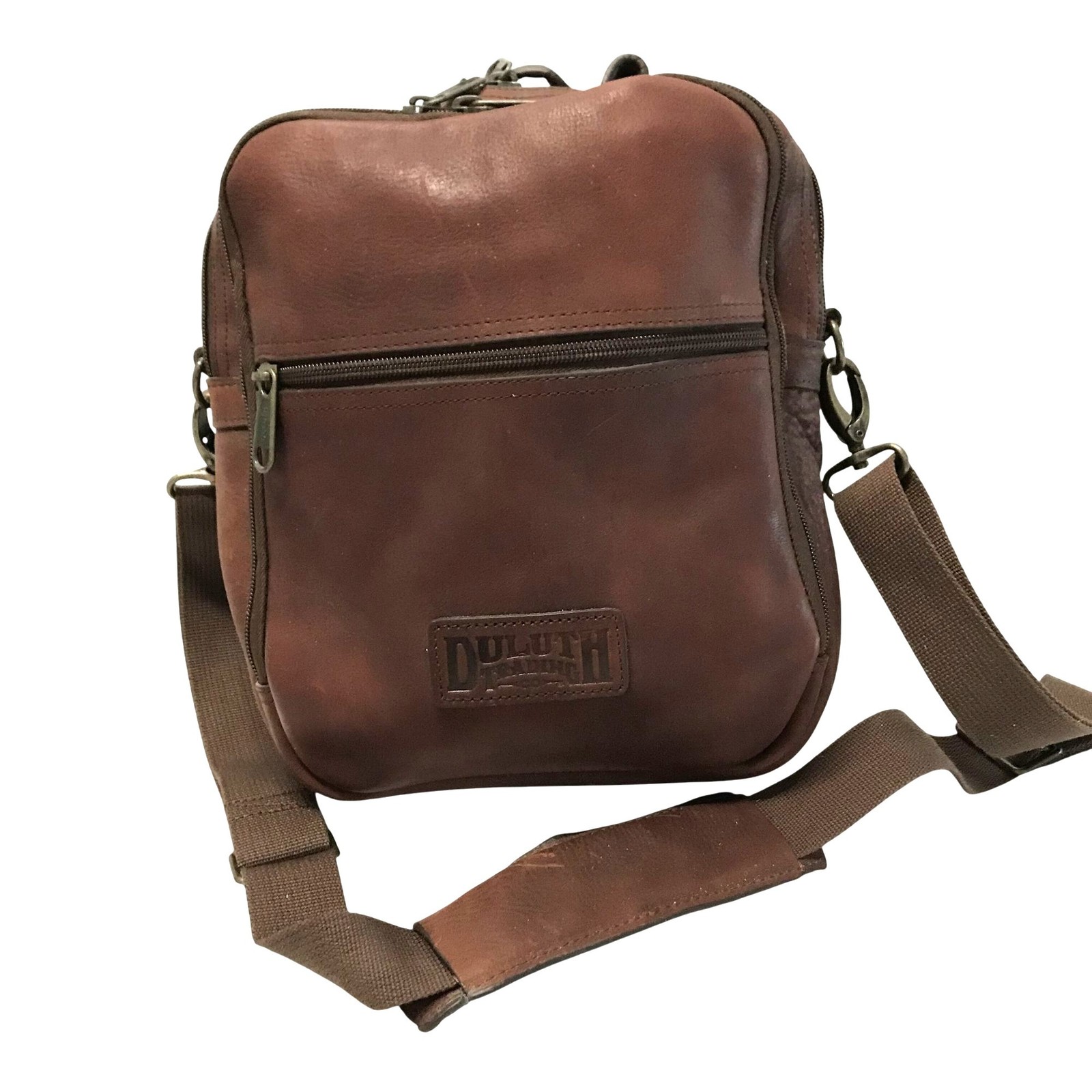 DELUTH Trading Mens Brown Buffalo Leather Crossbody Bag Adjustable