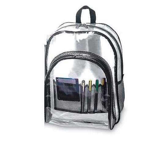 Standard Transparent / Clear Backpack in Black trim & strap