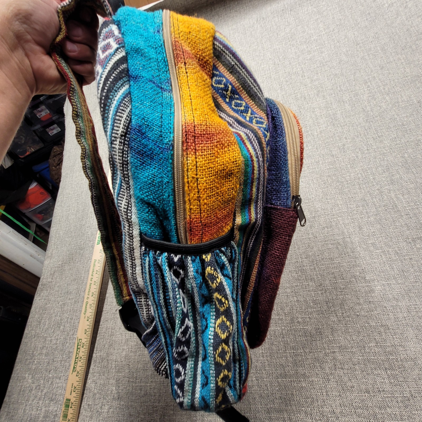 Pure Hemp Backpack THC Free Made In Nepal Tie dye