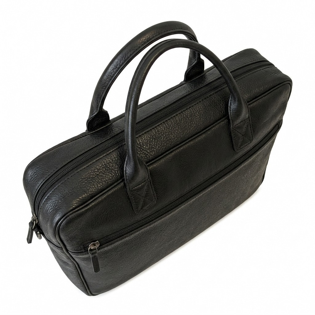 Black Leather Laptop Briefcase Men Business Work Tote Office Carry Bag
