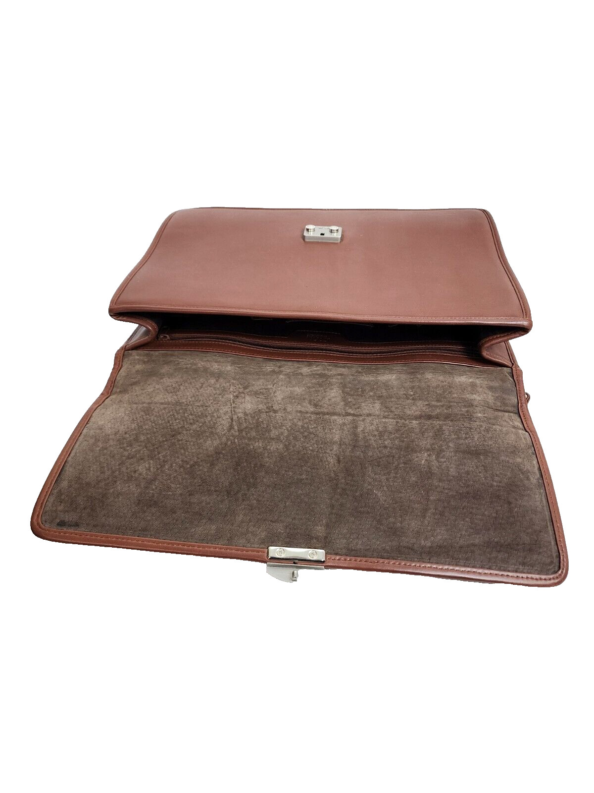 DeBon Saddle River Collection Leather Briefcase Messenger Bag With Number Lock