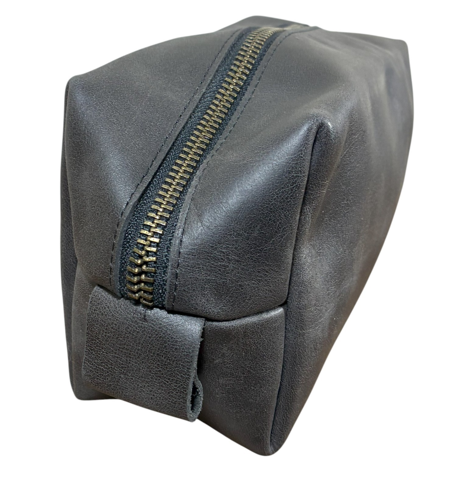 Baglunch Leather Toiletry Bag Dark Brown w/ Mythosaur Skull Design
