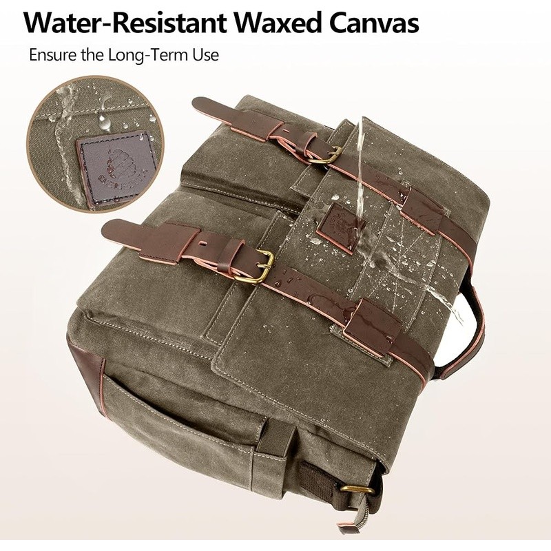 Water-resistant Durable Messenger Bag Laptop Vintage Canvas Adjustable Strap New