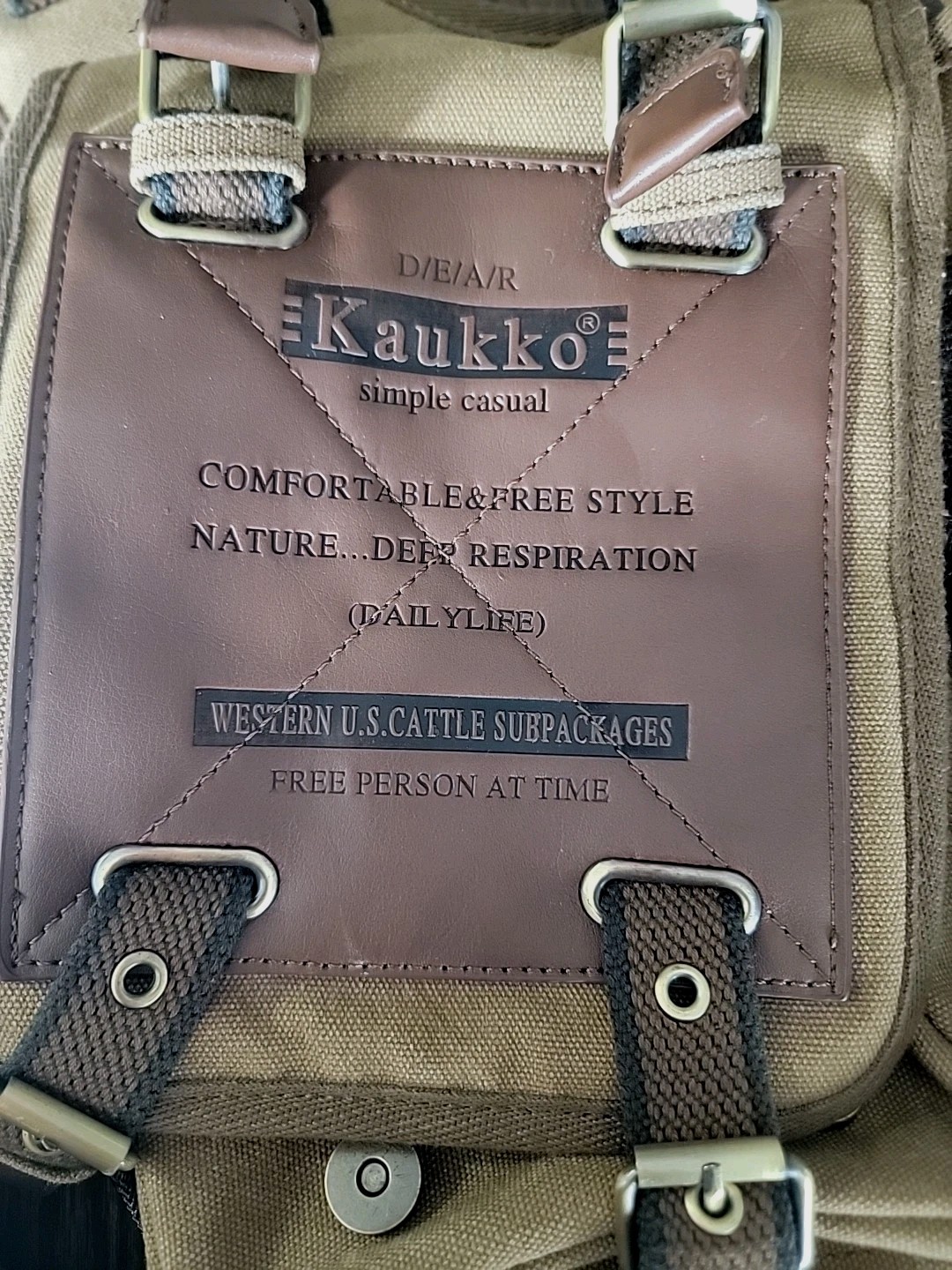 Kaukko Workshop Canvas Messenger Bag Crossbody Shoulder Sling Backpack Travel