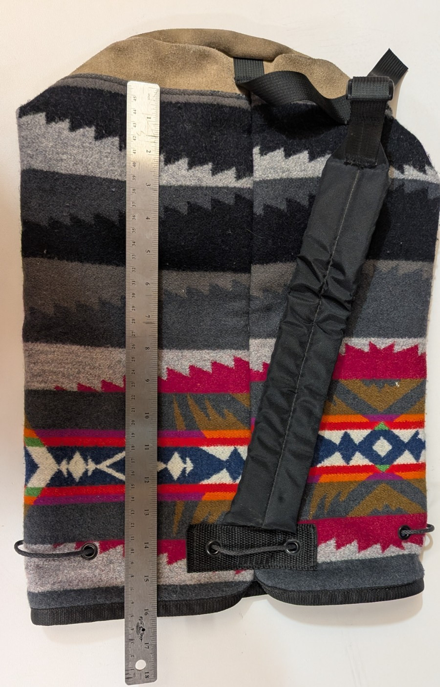 Vintage Pendleton Wool USA High Grade Western Wear One Strap Barrel Backpack Bag
