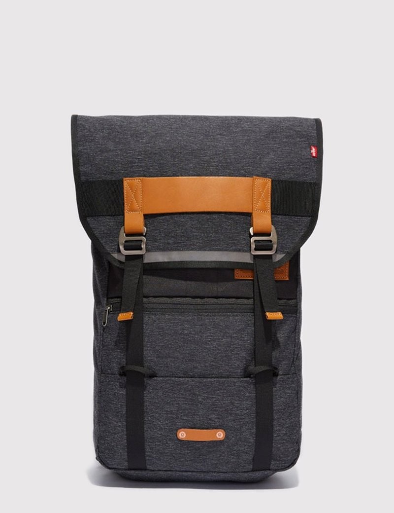 Levi’s Commuter Flap Over Waterproof Backpack Leather Laptop Cycling Bag Cordura