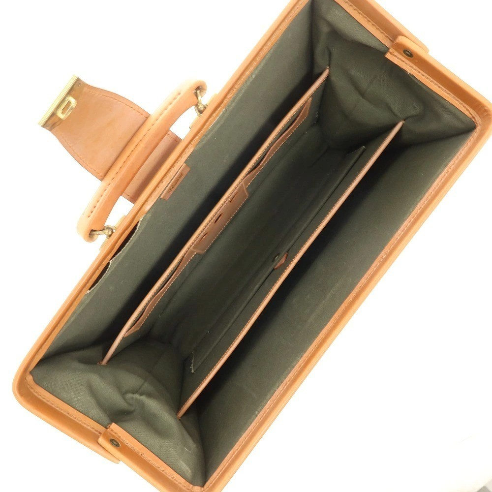 PAPWORTH Bridle Leather Briefcase Light Brown Made in England w/ 2 Keys