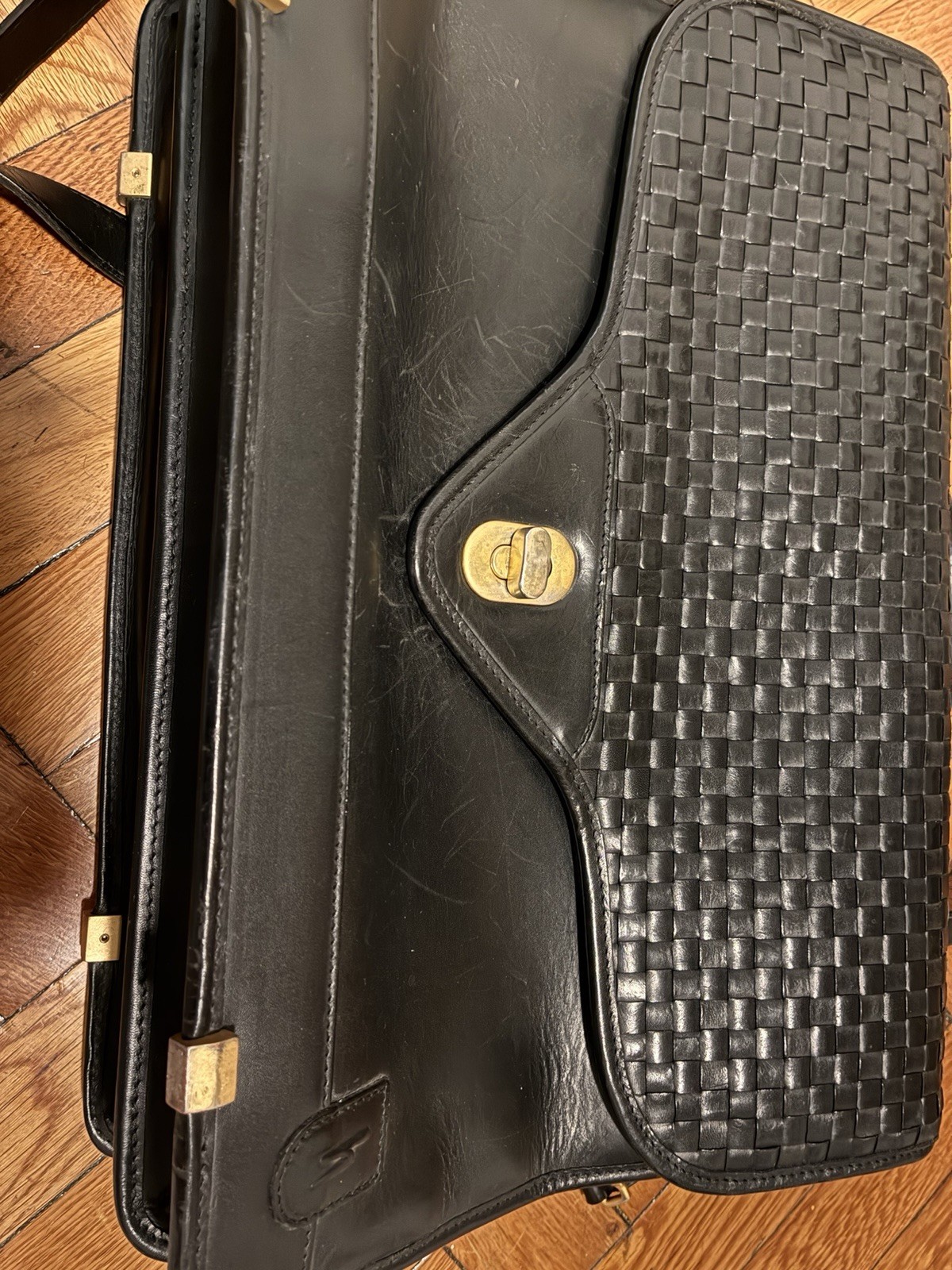 Hartmann by Lombardo Leather messenger briefcase business case vintage 90’s